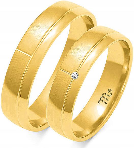 Zlatý snubní prsten se zirkonem, velikost 585, 26 27 28, dámský, originální