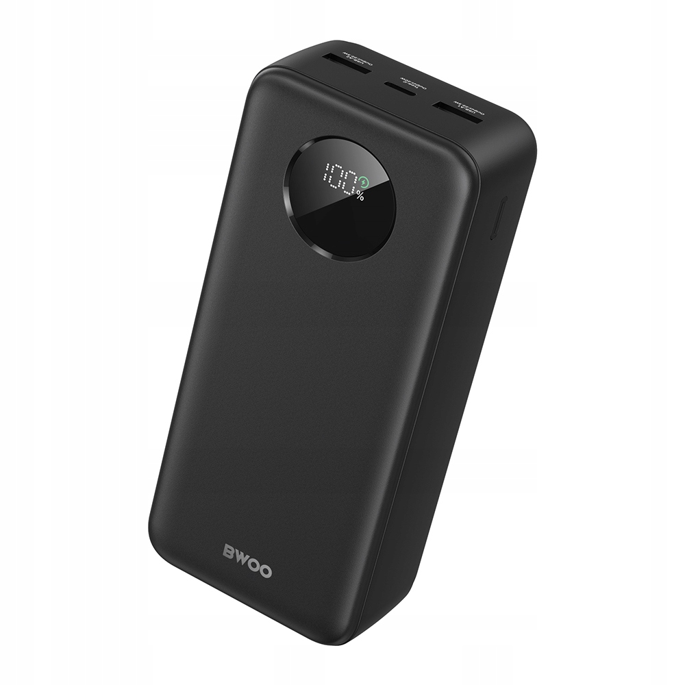 Bwoo Power banka 22,5W, 30000 mAh s LCD displejem, černá