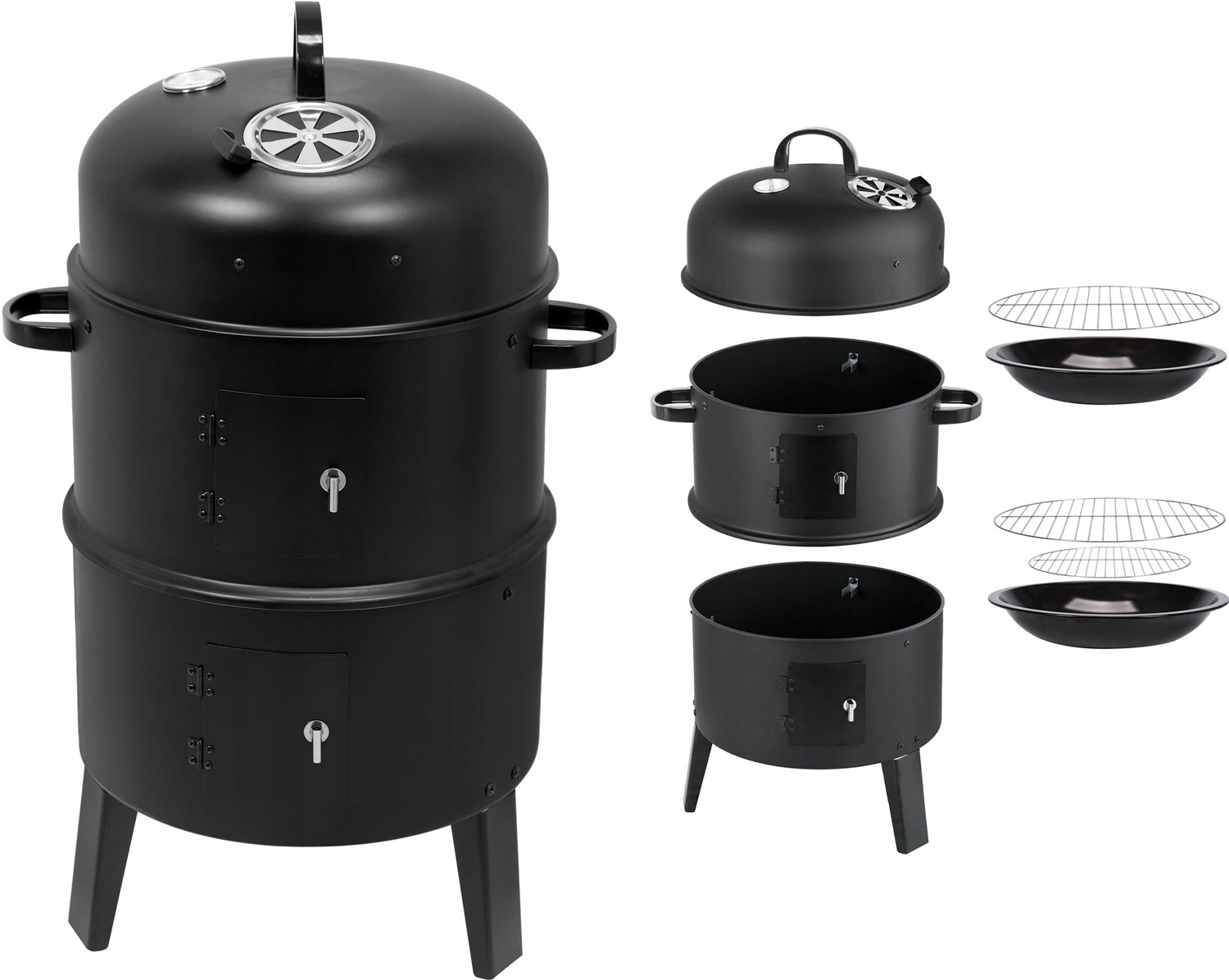 КОПТИЛЬНЯ ДЛЯ САДА, СТАЛЬНАЯ БЫТОВАЯ КОПТИЛЬНЯ, МЕТАЛЛИЧЕСКИЙ ГРИЛЬ, 2 РЕШЕТКИ, ЛУНД