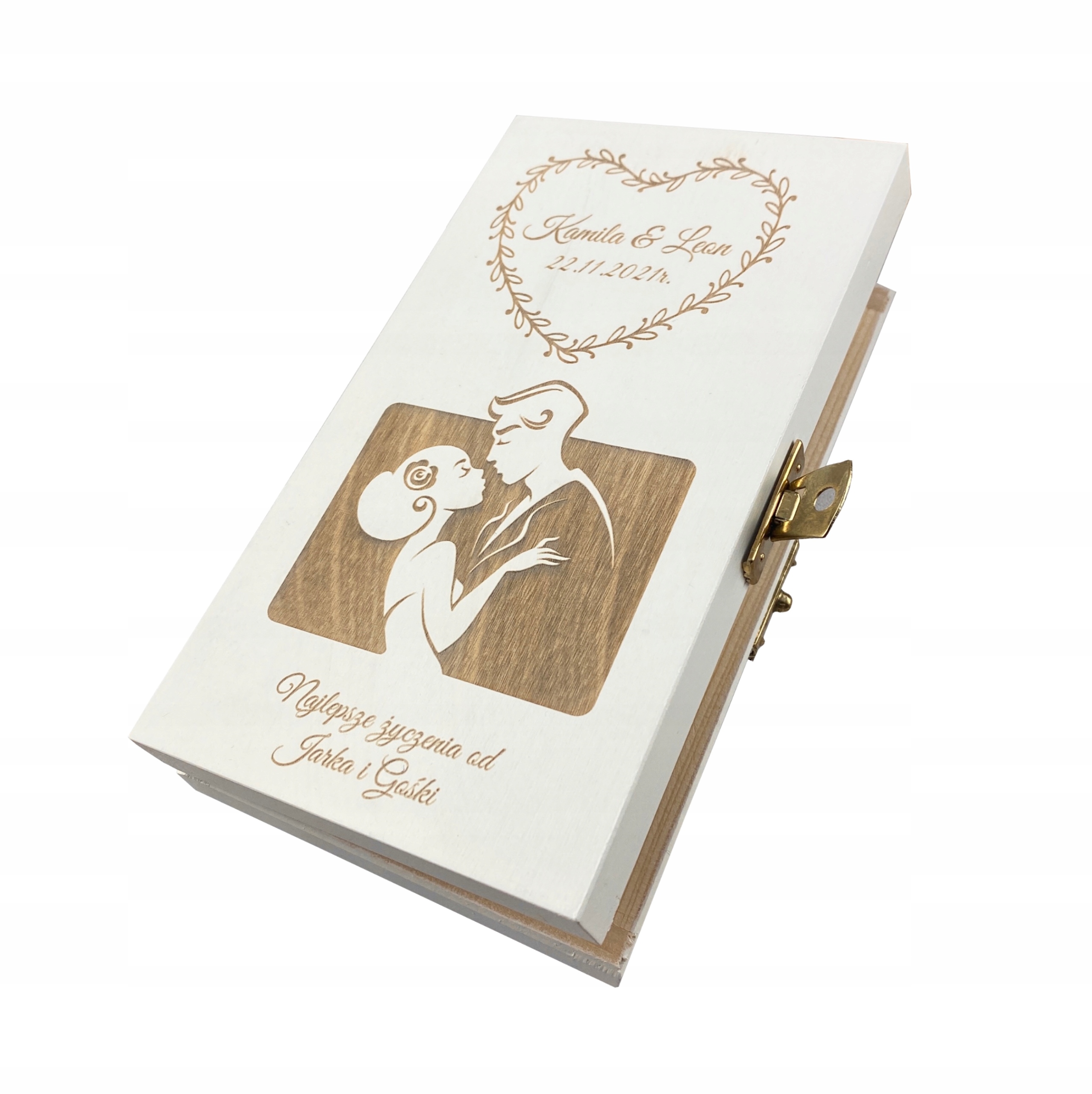 

Drewniane Pudełko Na Pieniądze Na Ślub Grawer