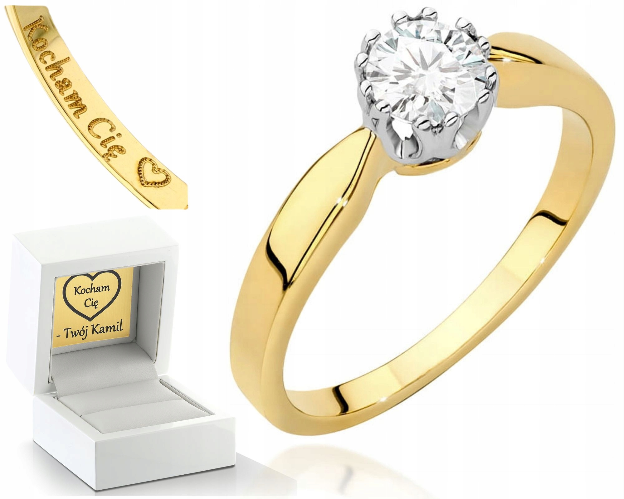 Zlatý Prstýnek S Briliantem 585 Gravírování Bonus