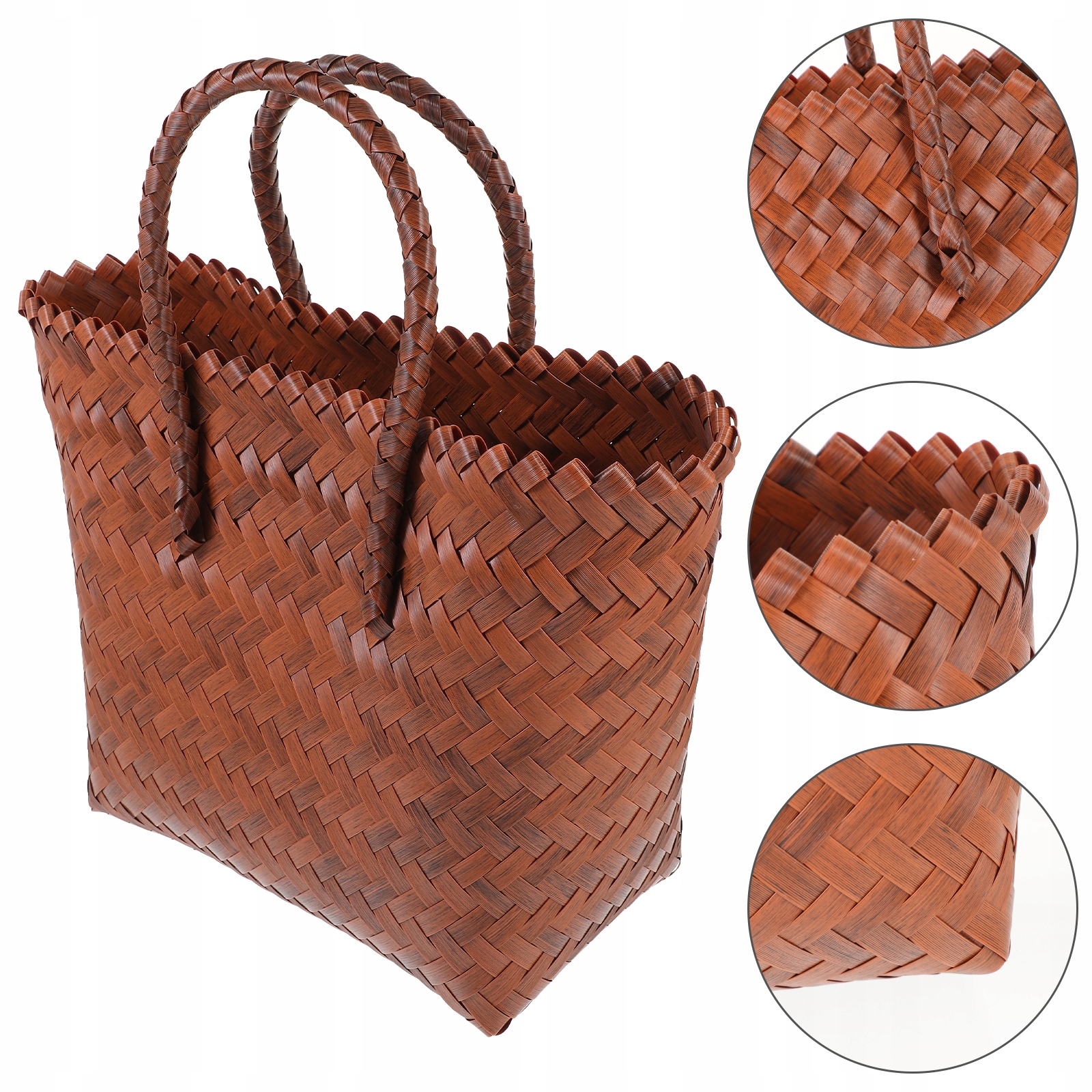 POJEMNIK NA OWOCE DO DOMU, RĘCZNY KOSZ SŁOMOWY Wysokość 10.5 cm