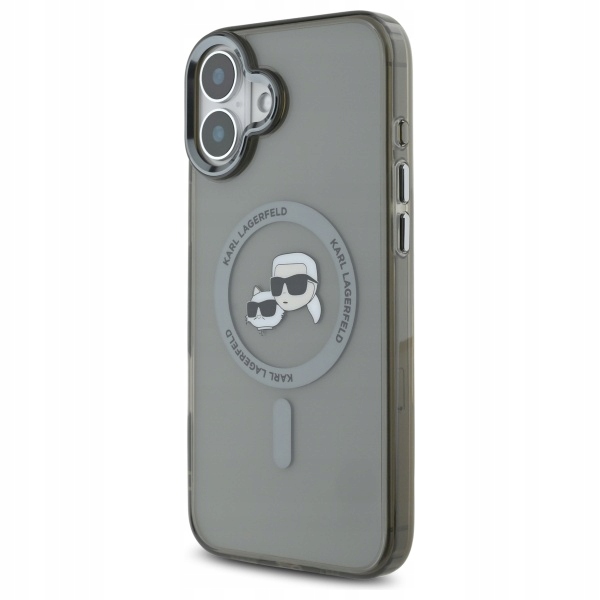 Etui Karl Lagerfeld IML Metal Karl&Choupette Head MagSafe na iPhone 16