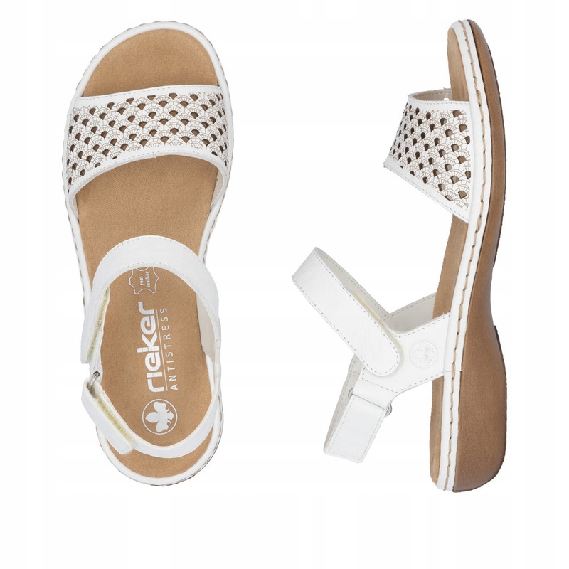 りつ Rieker sandały damskie 65967-80 weiss koturn rozmiar 39