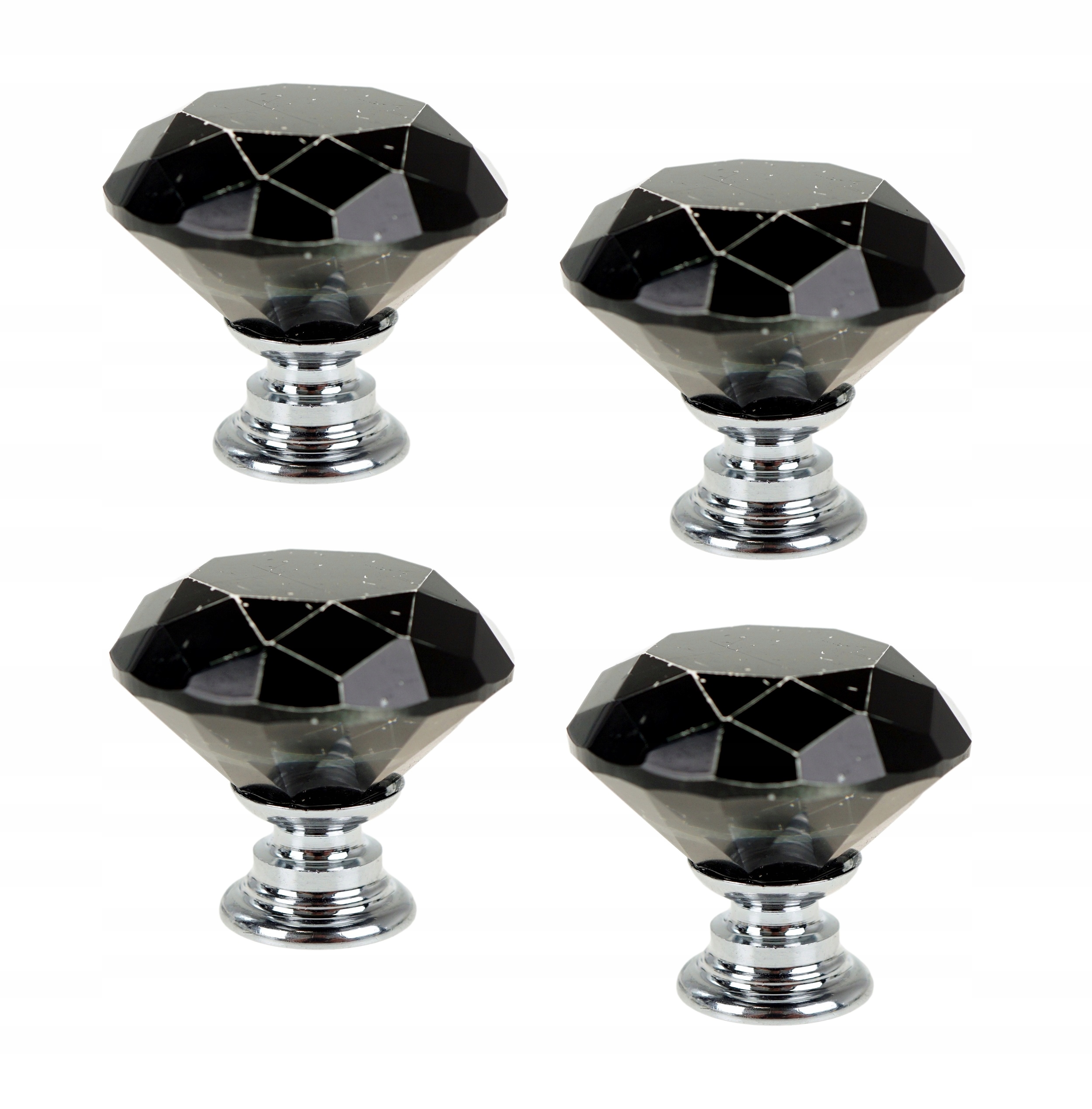 

Uchwyt czarny kryształ diament 30mm srebrna podsta