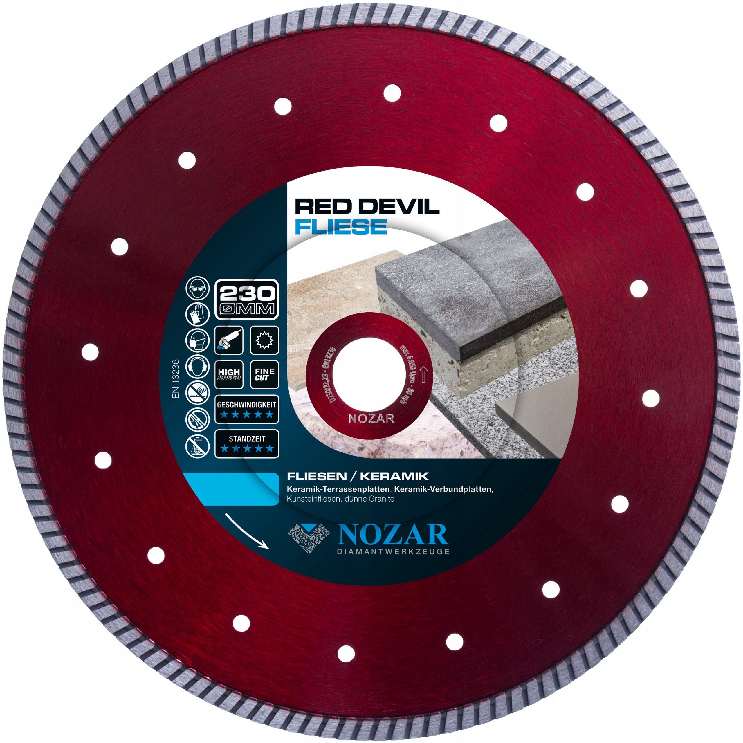 Diamantový kotouč Nozar Red Devil Fliese 230 mm