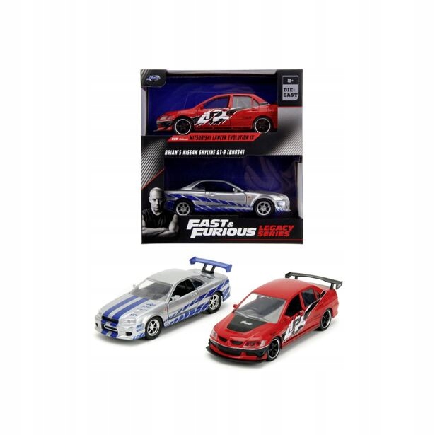 Jada Fast and Furious Twin Pack 2006 Mitsubishi Lancer Evo IX + Brian 2..