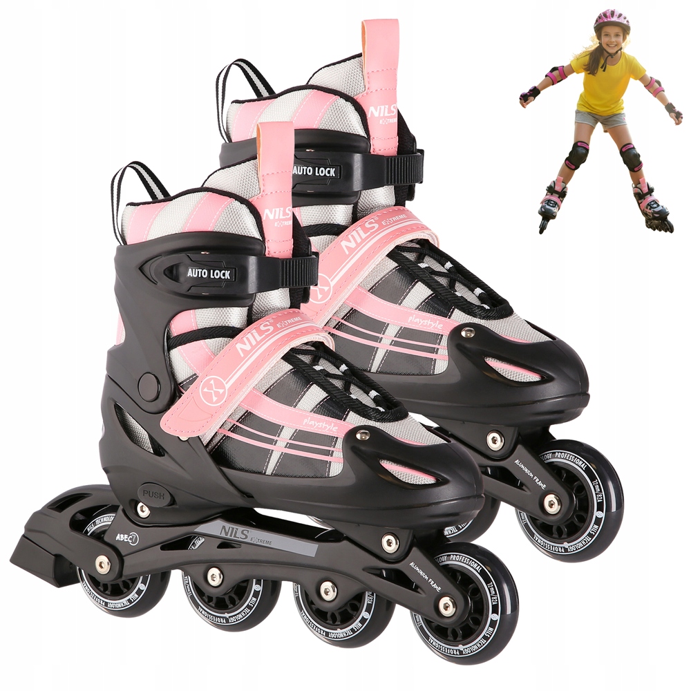2v1 Brusle 2v1 Kolečkové Brusle Hokejové Brusle Nastavitelné pro dítě Růžové 31-34
