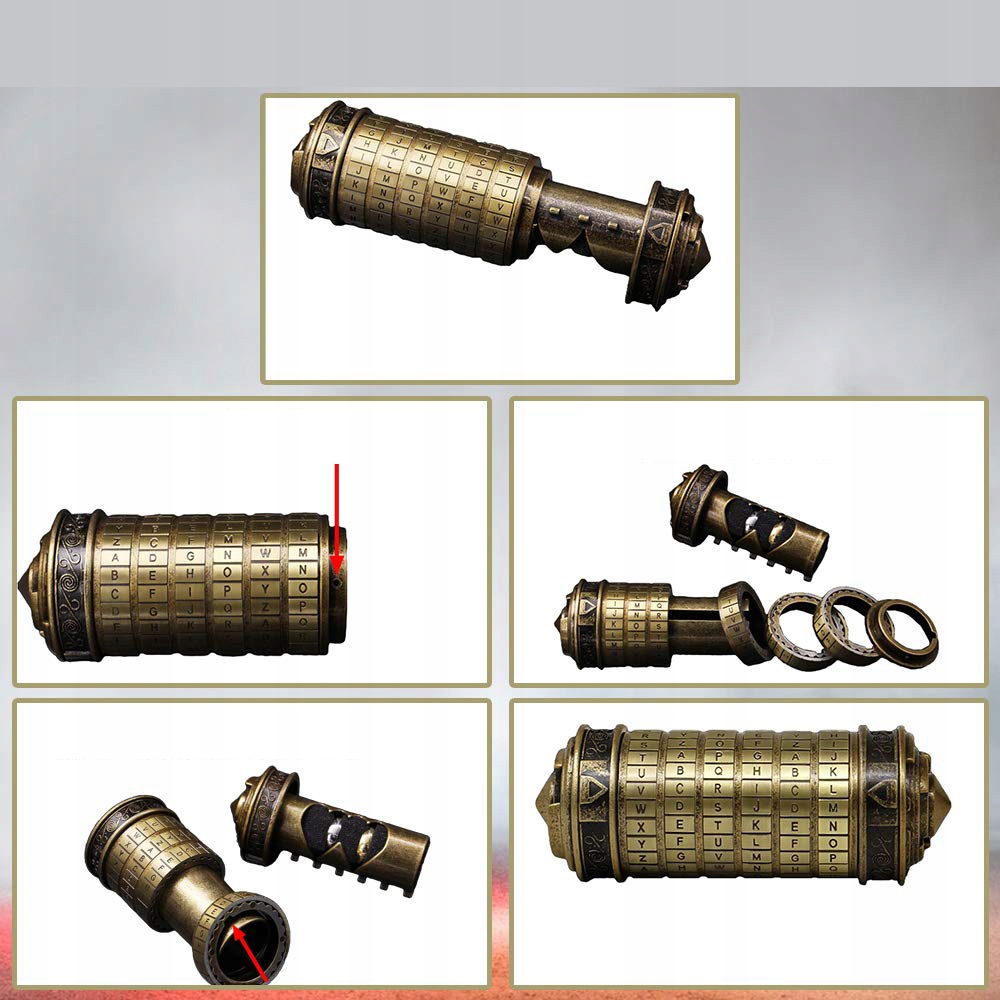 Kod Da Vinci Alfabet Blokada Mini Cryptex, Prezent Kolekcja Da Vinci Code Mini Cryptex