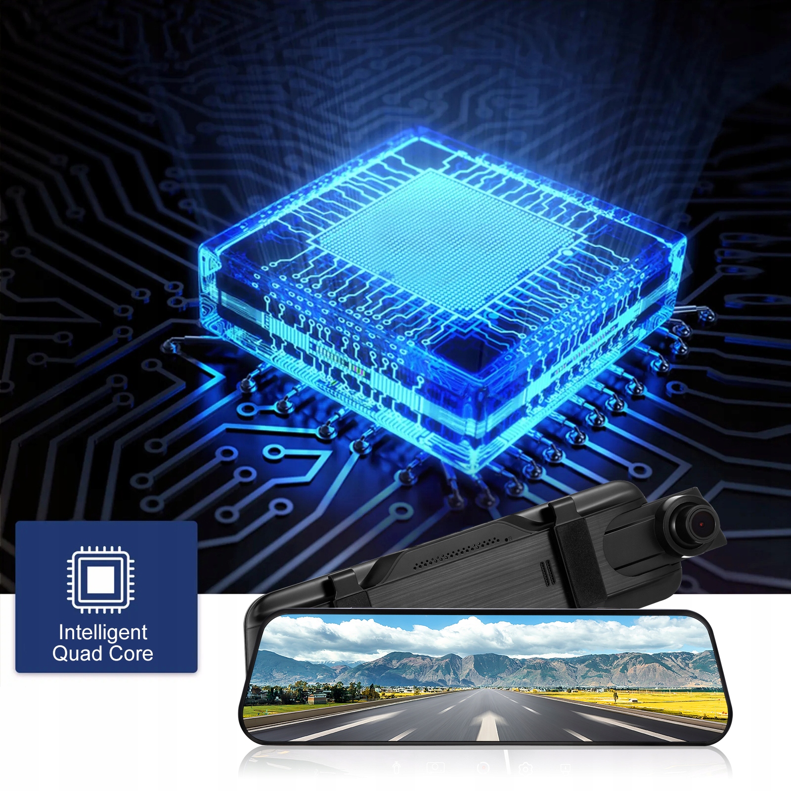 LUSTROTERIA SAMOCHODOWA Z KAMERĄ REJESTRATOREM PEŁNOEKRANOWY KAMERA COFANIA Model Mirror Dash Cam Car Recorder Camera Car