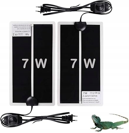 Levně Vyhřívací Podložka s regulací teploty pro topné rohože do terárií, 2 ks