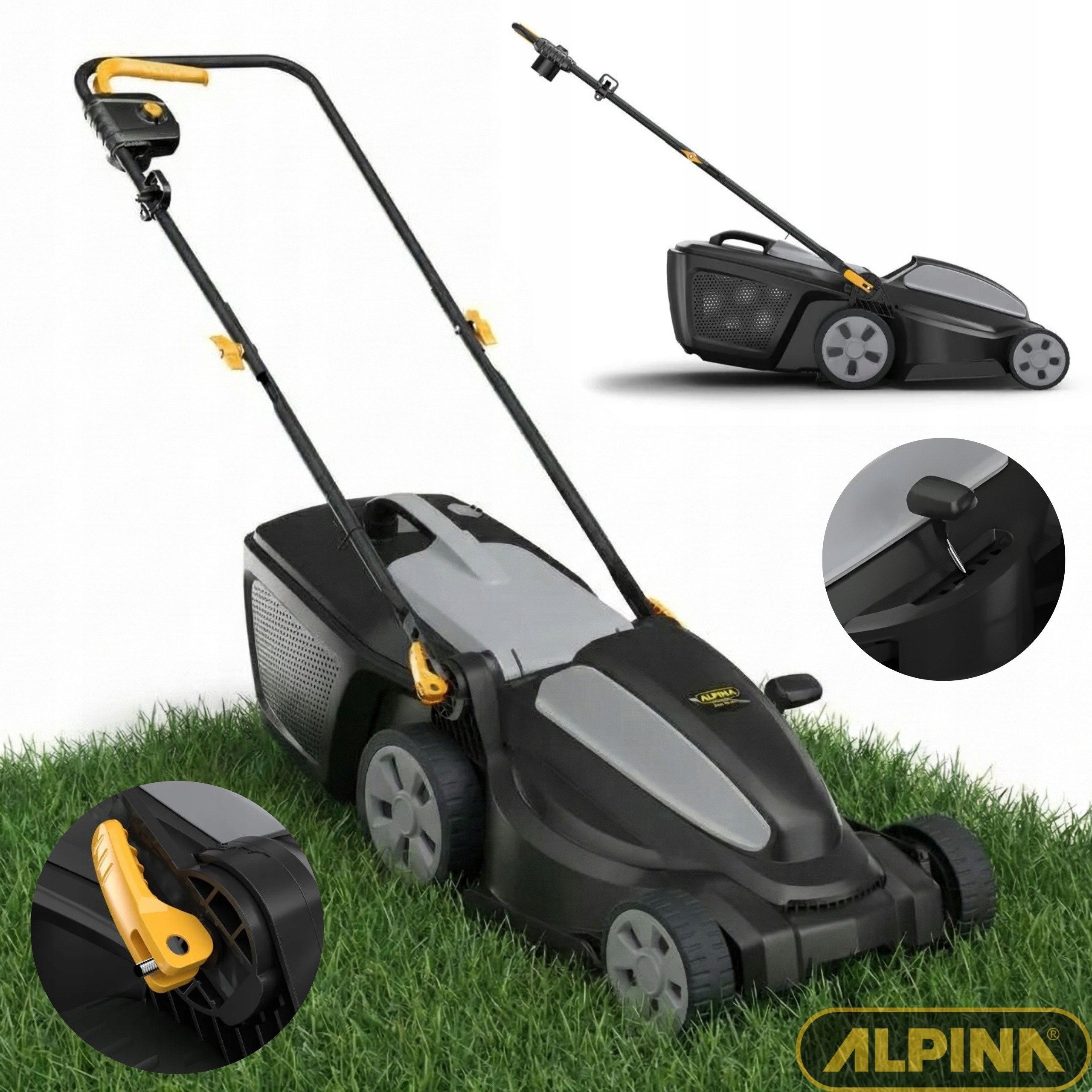 Elektrická kosačka Alpina AL1 34 E 34 cm s reguláciou výšky, ľahká