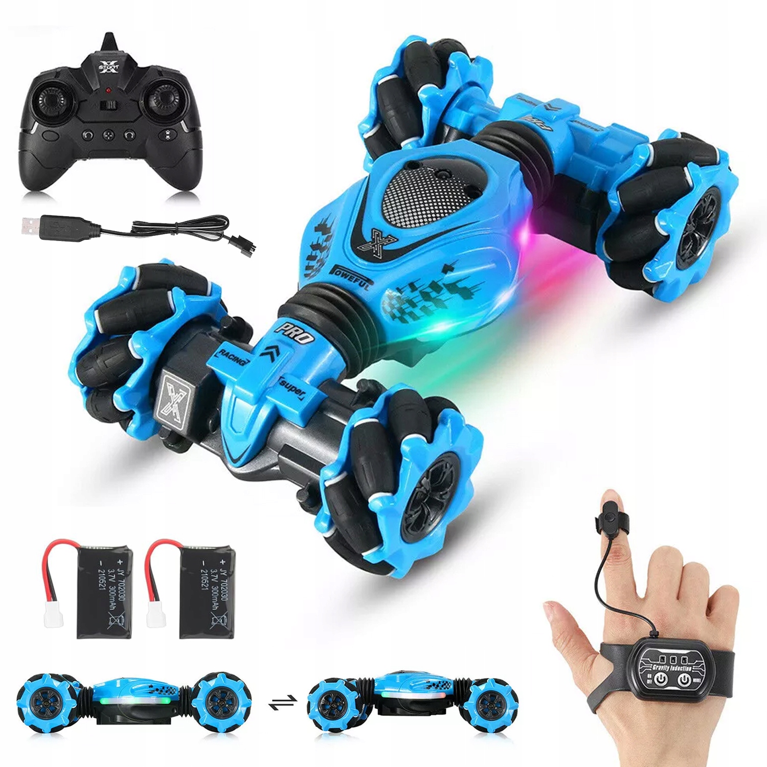 1:24 Auto Rc Na Dálkové Ovládání Drift 4X4 Gesta Ovladače Led 2,4 Ghz