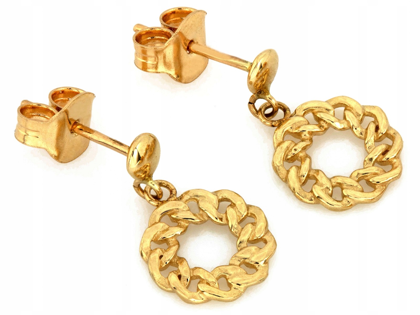 Náušnice zlaté pr.585 jemné se závěsnými kolečky, váha 1.68 g jako dárek