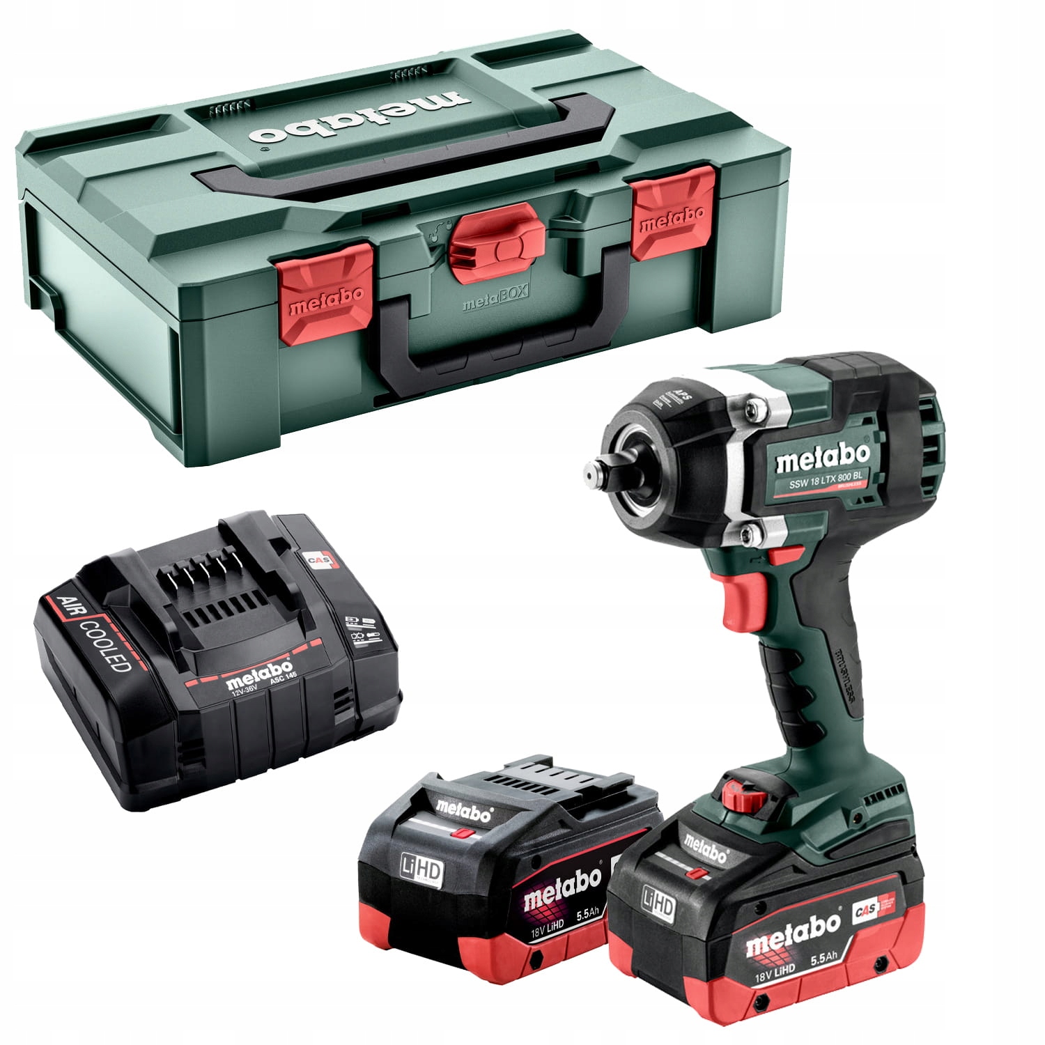 Metabo SSW 18 LTX 800 BL Zakrętak udarowy 2x5,5Ah 18V+metabox