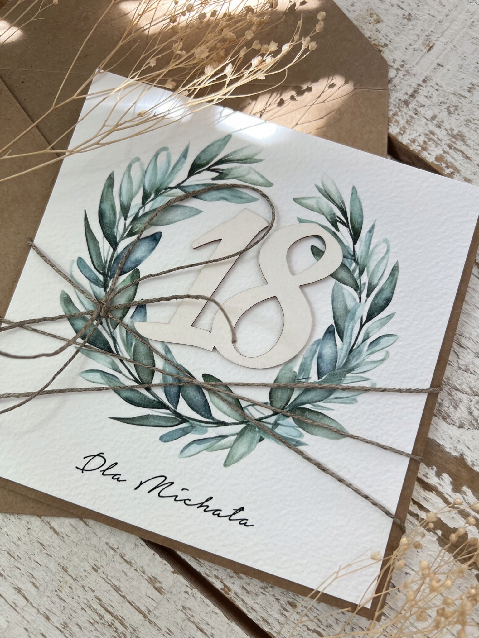 Ručně vyráběné přání k 18. narozeninám, osmnáctka nápad na dárek přání