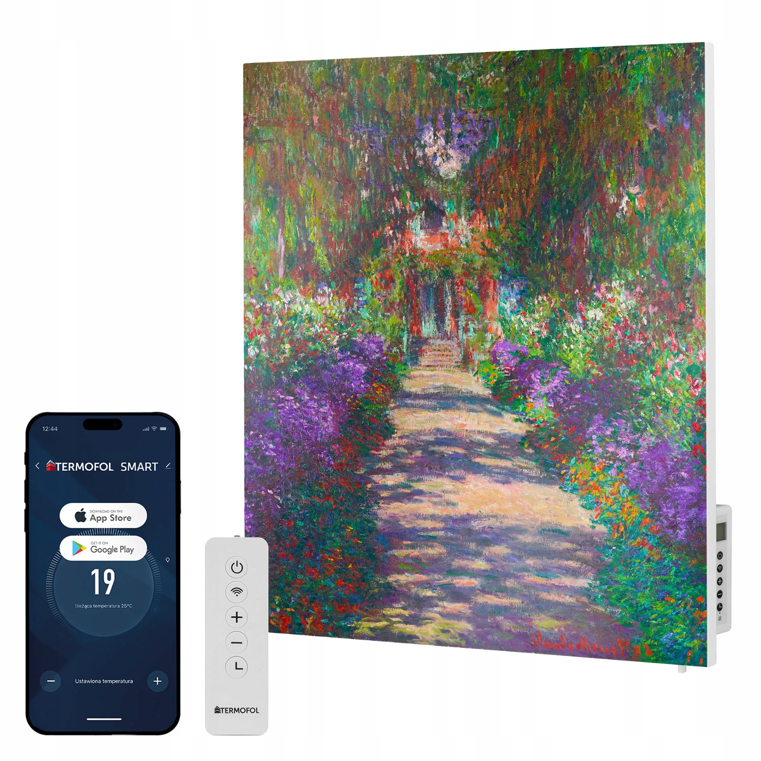 Infračervený ohrievač obraz Cesta v záhrade giverny 350W 60x60 cm WiFi