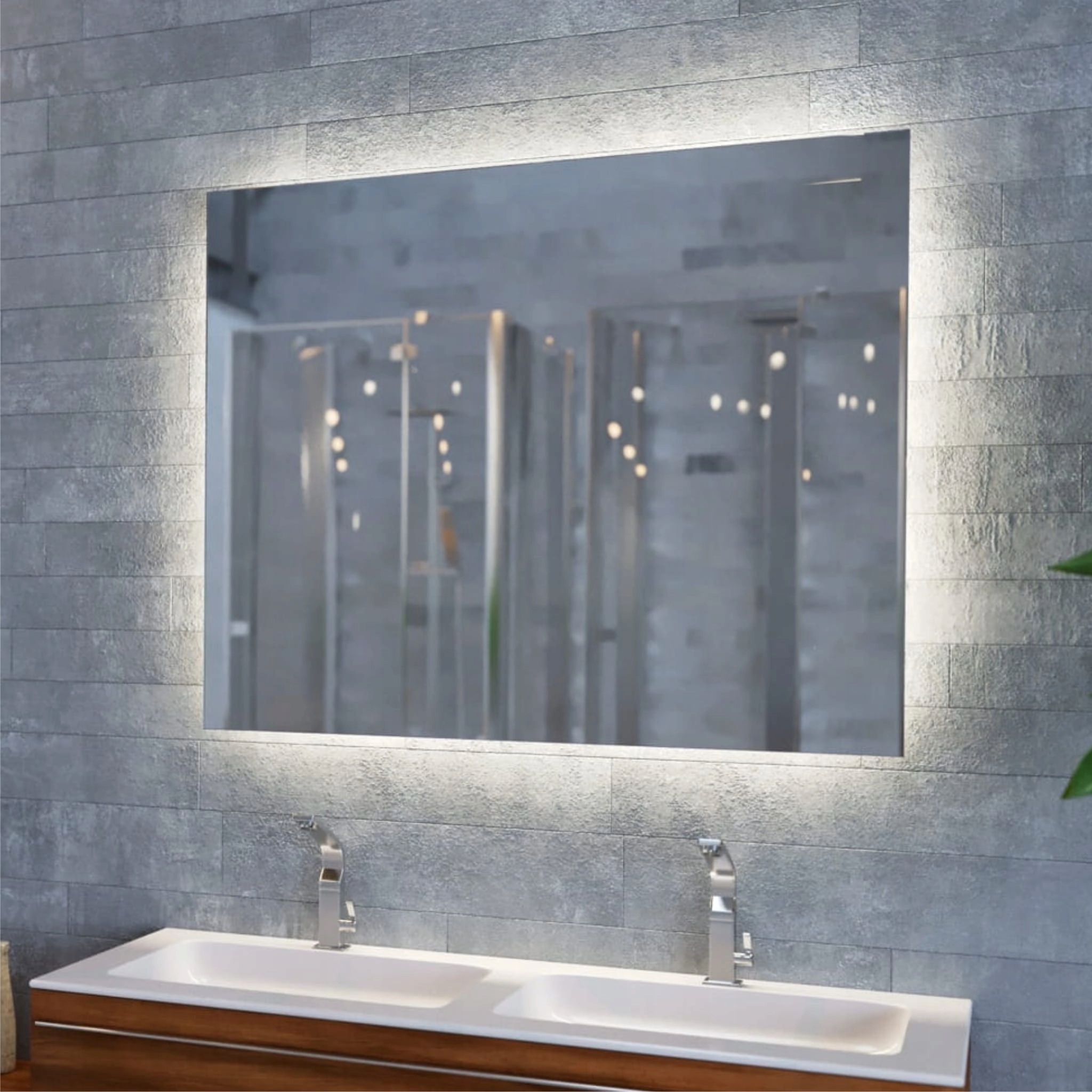 Lustro prostokątne Sonia z oświetleniem Led 100x80 Outlet