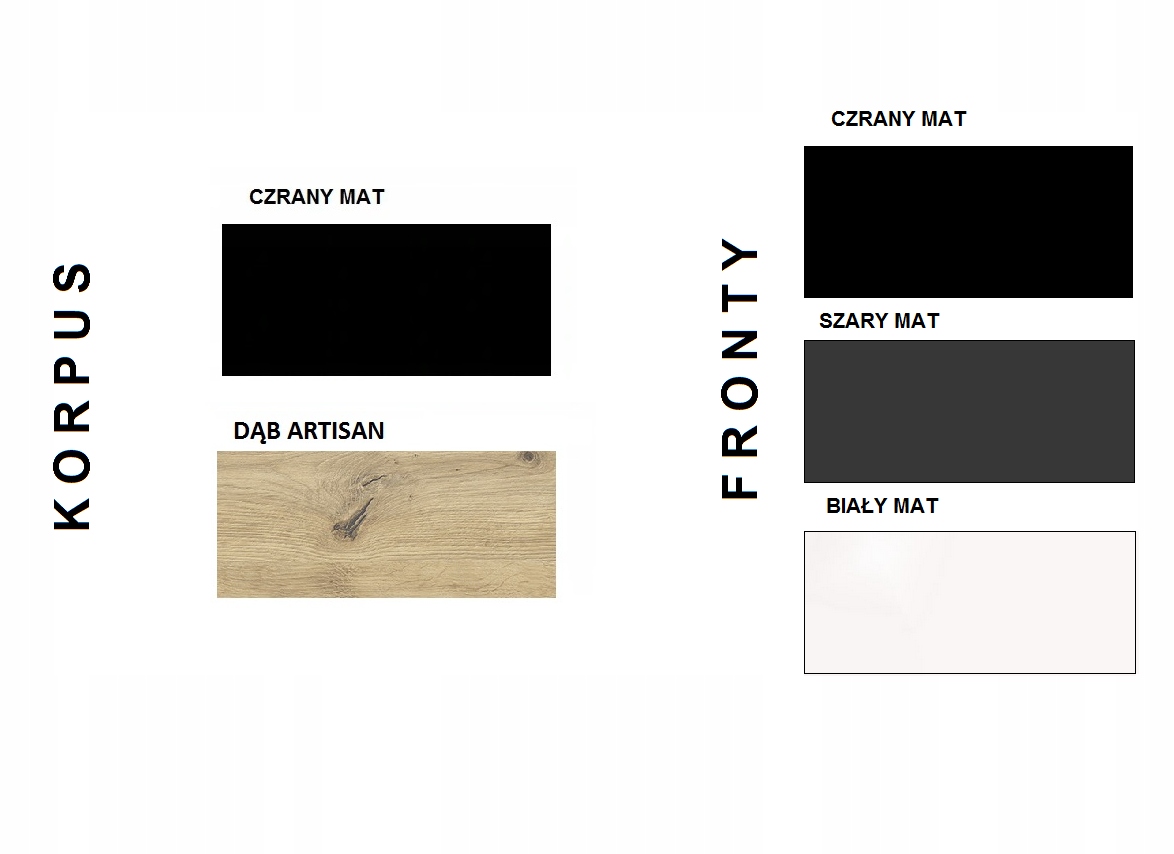 SZAFKA RTV LOFT 160 ARTISAN /CZARNY MAT WYSOKA Szerokość mebla 160 cm