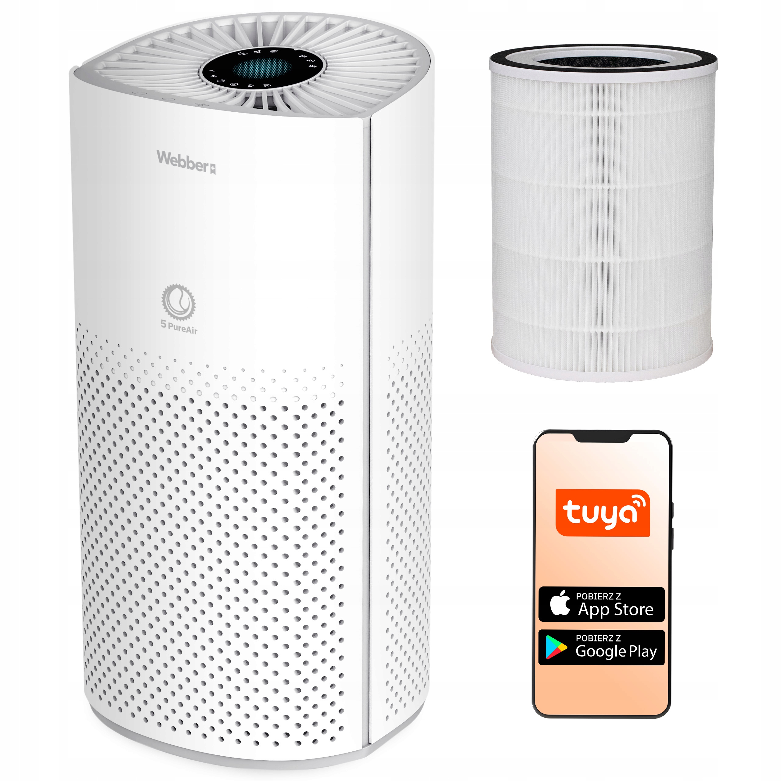 Čistička vzduchu Webber AP8550 Hepa H13 WiFi Uv-c Ionizace Smart Ai