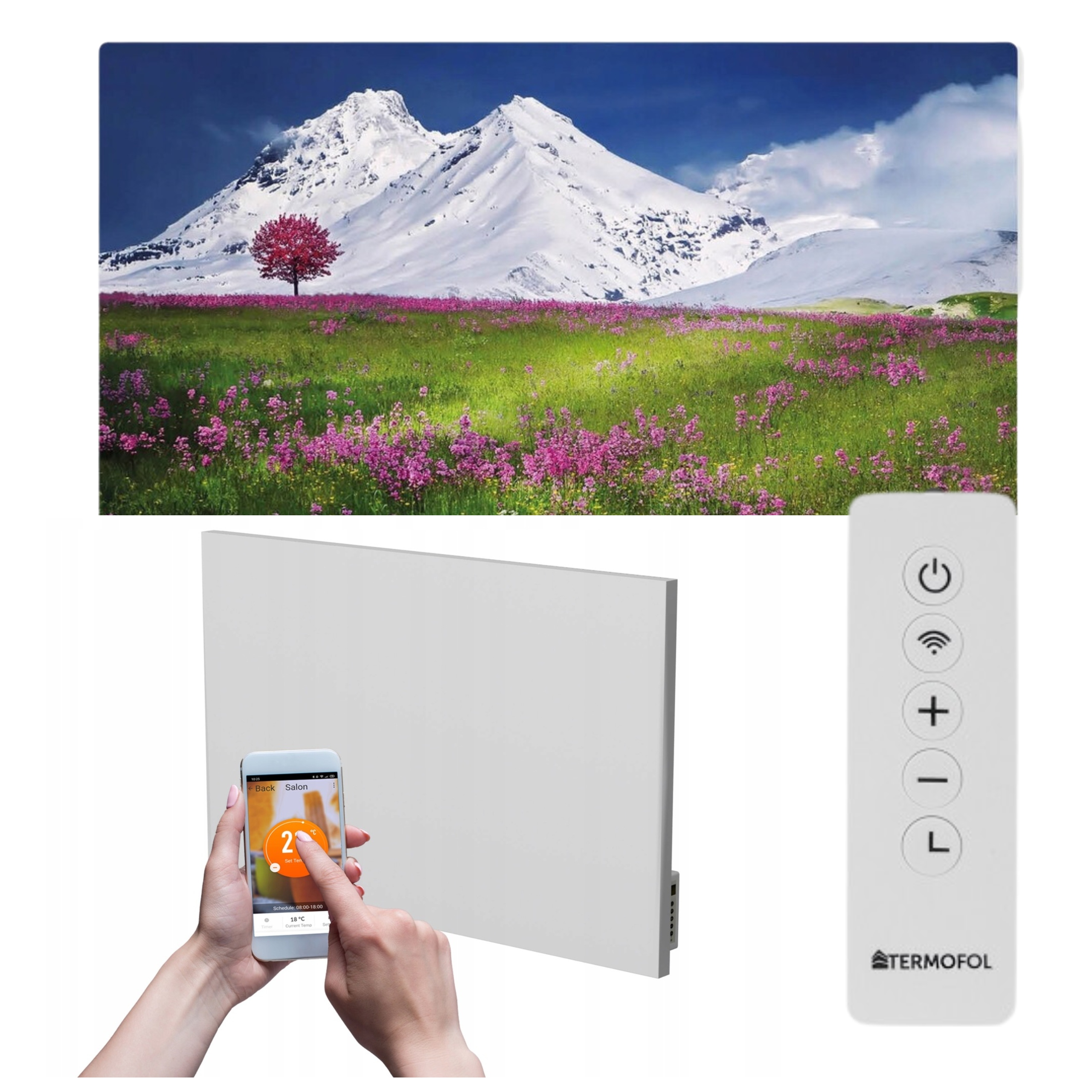 Infračervený obrazový ohrievač 500 W 85 x 60 cm WiFi