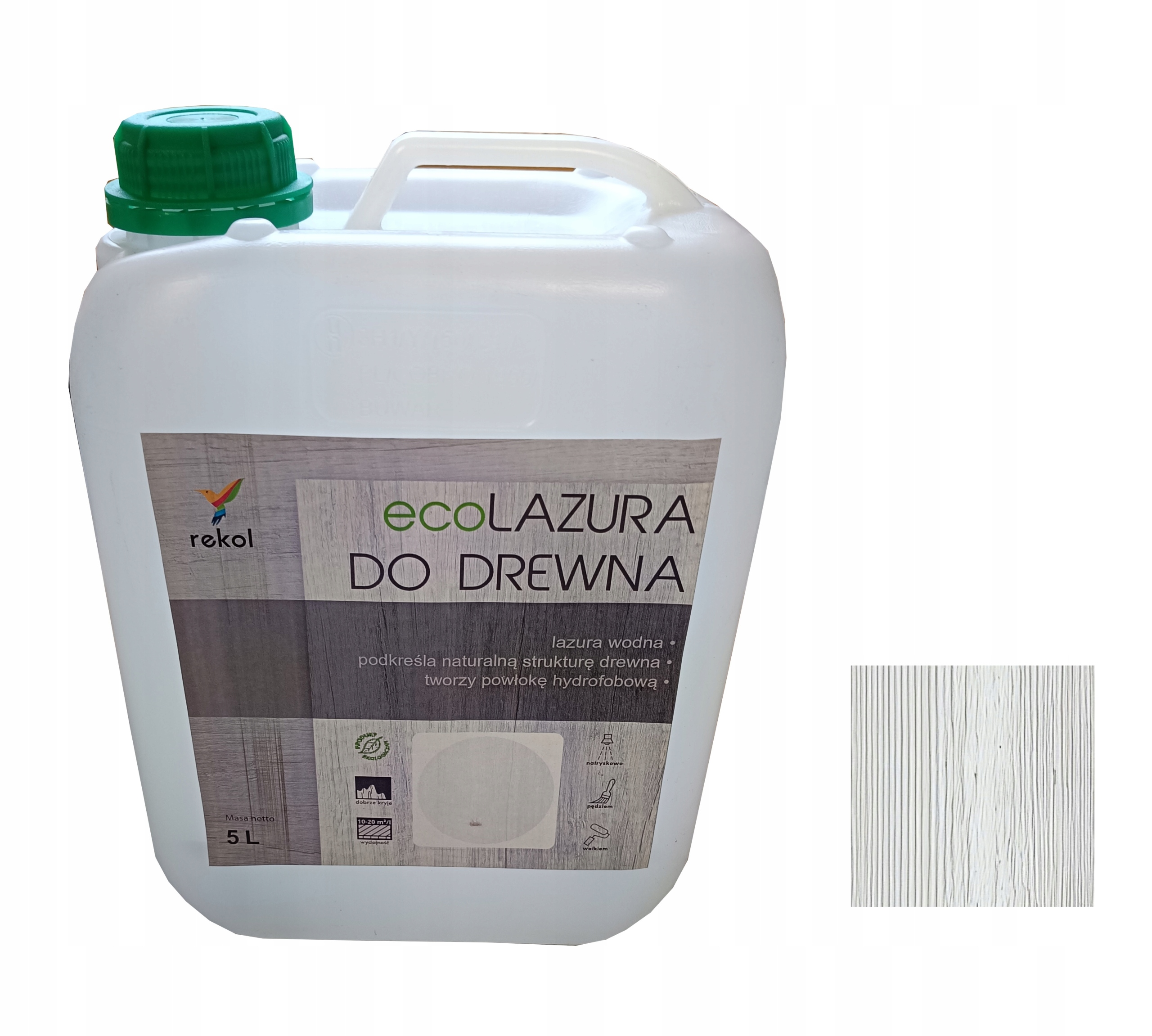 Rekol Ecolazura Na Fasádní Dřevo 5 L Bílá Ochranná