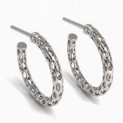 Náušnicová puzeta prolamované tyčinky kola stříbro rhodiované