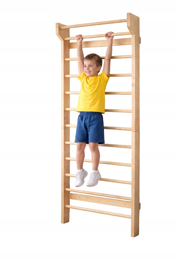 Drabinka gimnastyczna 195 cm drewniana do rehabilitacji ćwiczeń ścienna