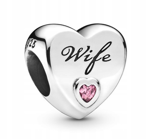 Stříbrný přívěsek Ag 925 srdce „wife“ CH040323