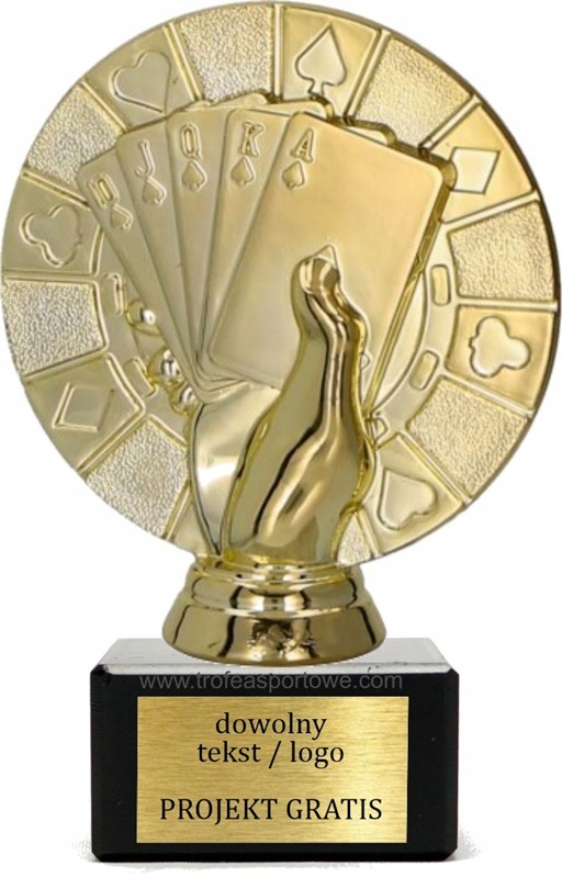 statuetka karciana karty poker brydż 13cm + GRAWER