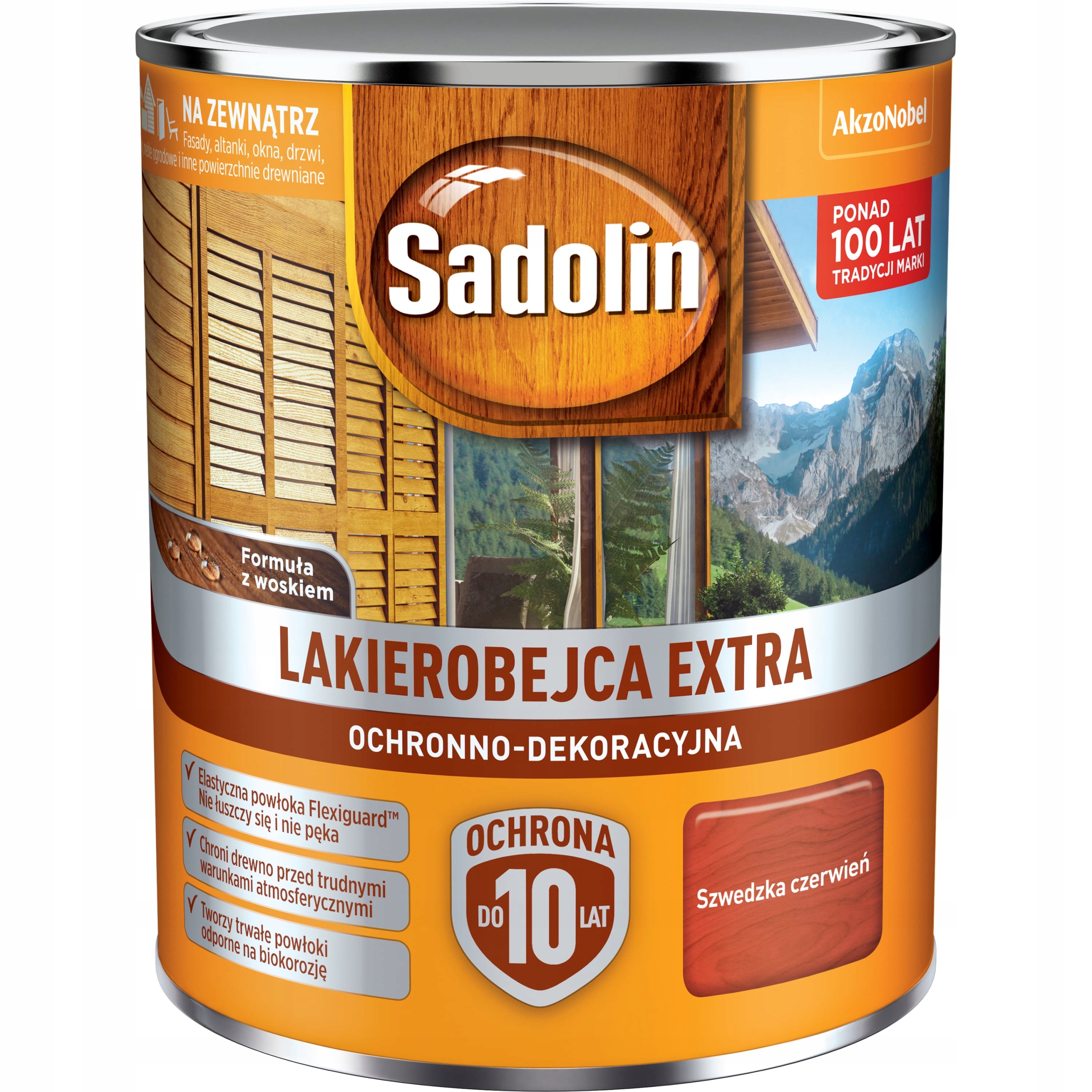 Sadolin Extra Lakierobejca Szwedzka Czerwień 5L