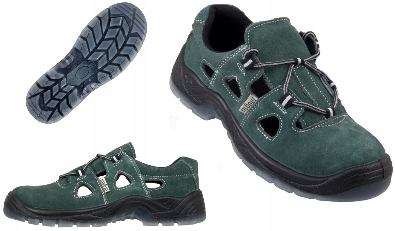 Przewiewne Sandały Lekkie robocze skórzane z podnoskiem buty 305 S1 r. 43