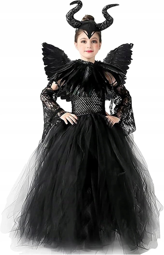 Strój Kostium Przebranie Diabolina Czarownica Maleficent 120-130 cm P64,16