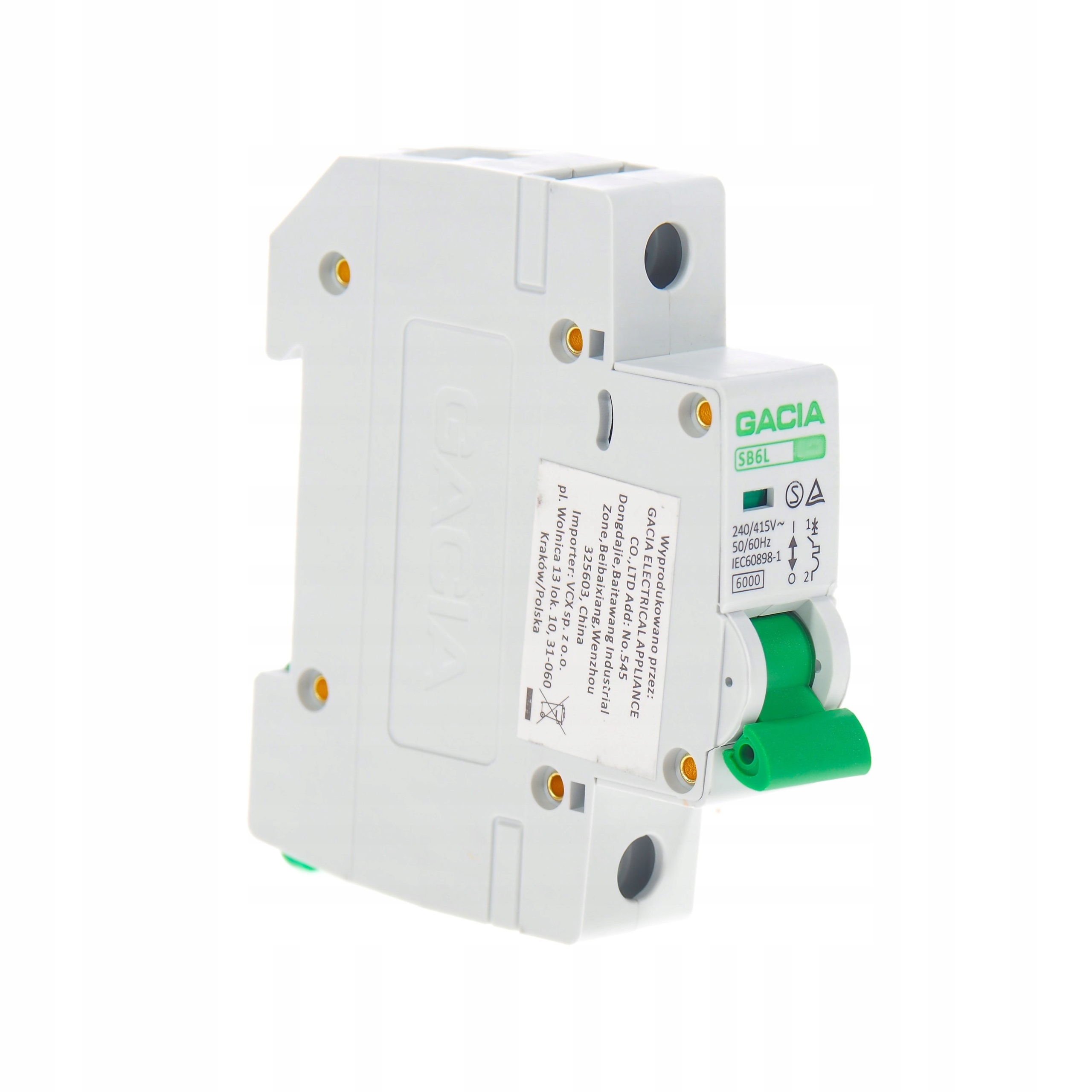 

Wyłącznik Nadprądowy Bezpiecznik B25 25A 1P Gacia