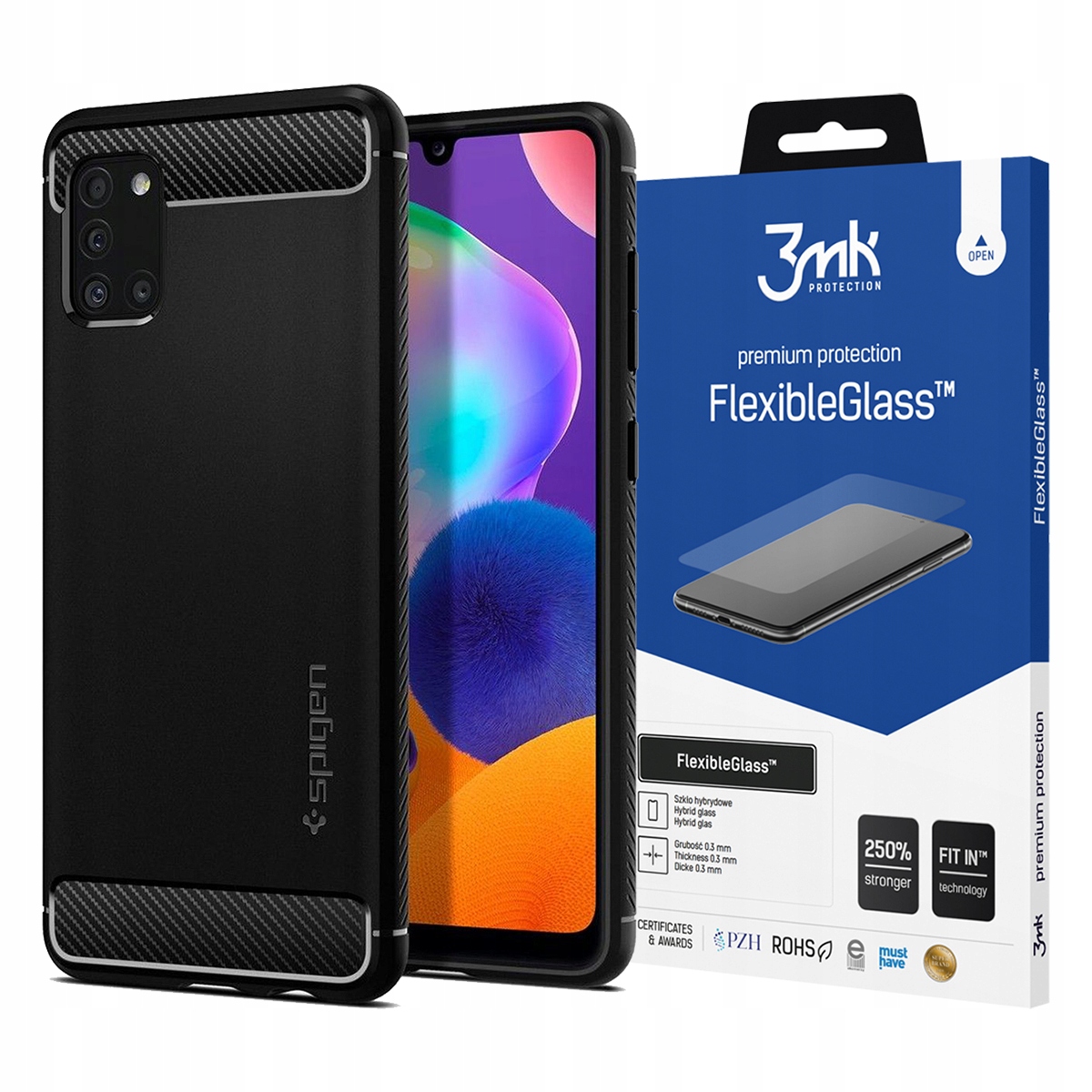 

Spigen R.a Etui Case Do Galaxy A31 + Szkło 3MK Fg