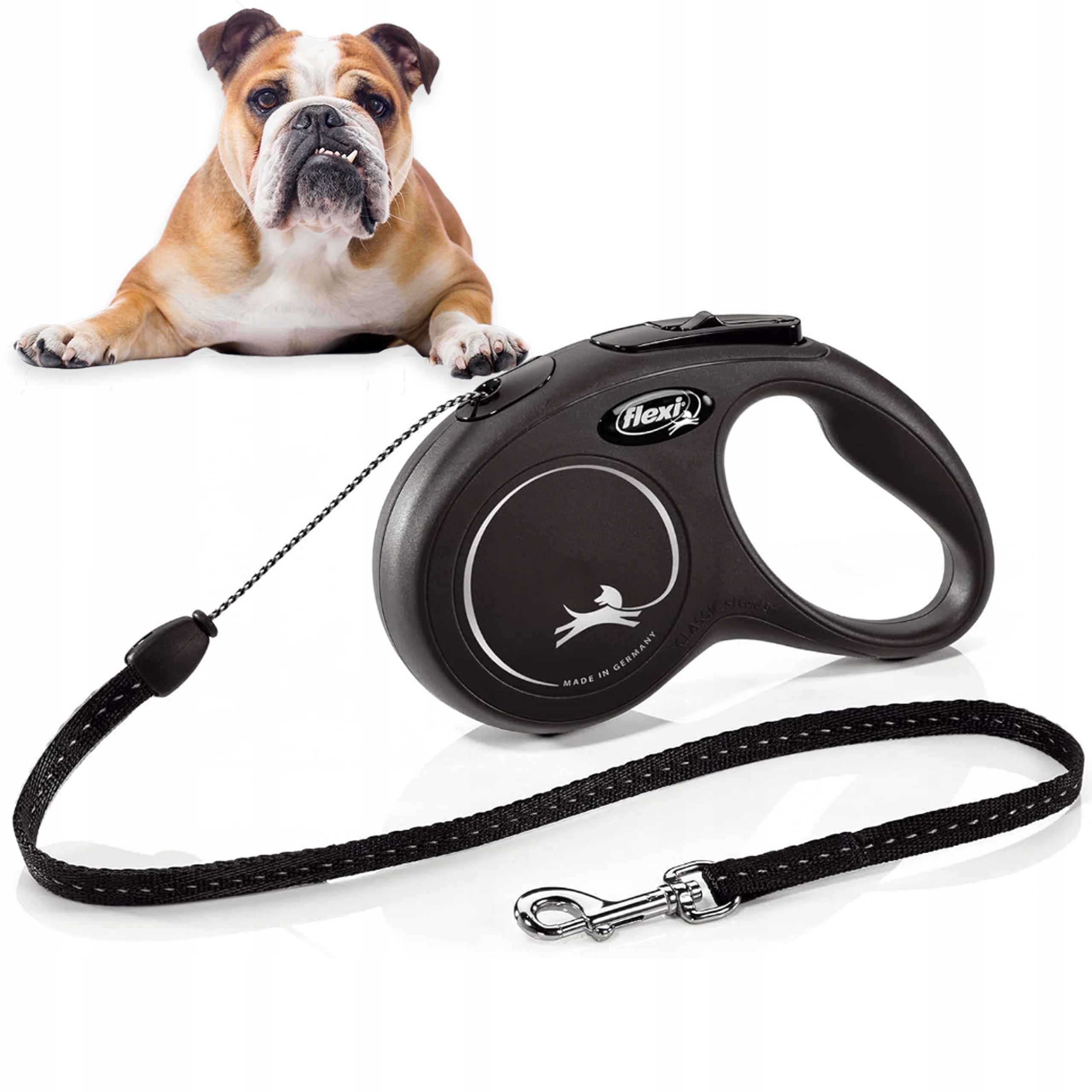 Levně Vodítko pro psa Automatická M New Classic Flexi do 20 Kg Lanko 8M Černá