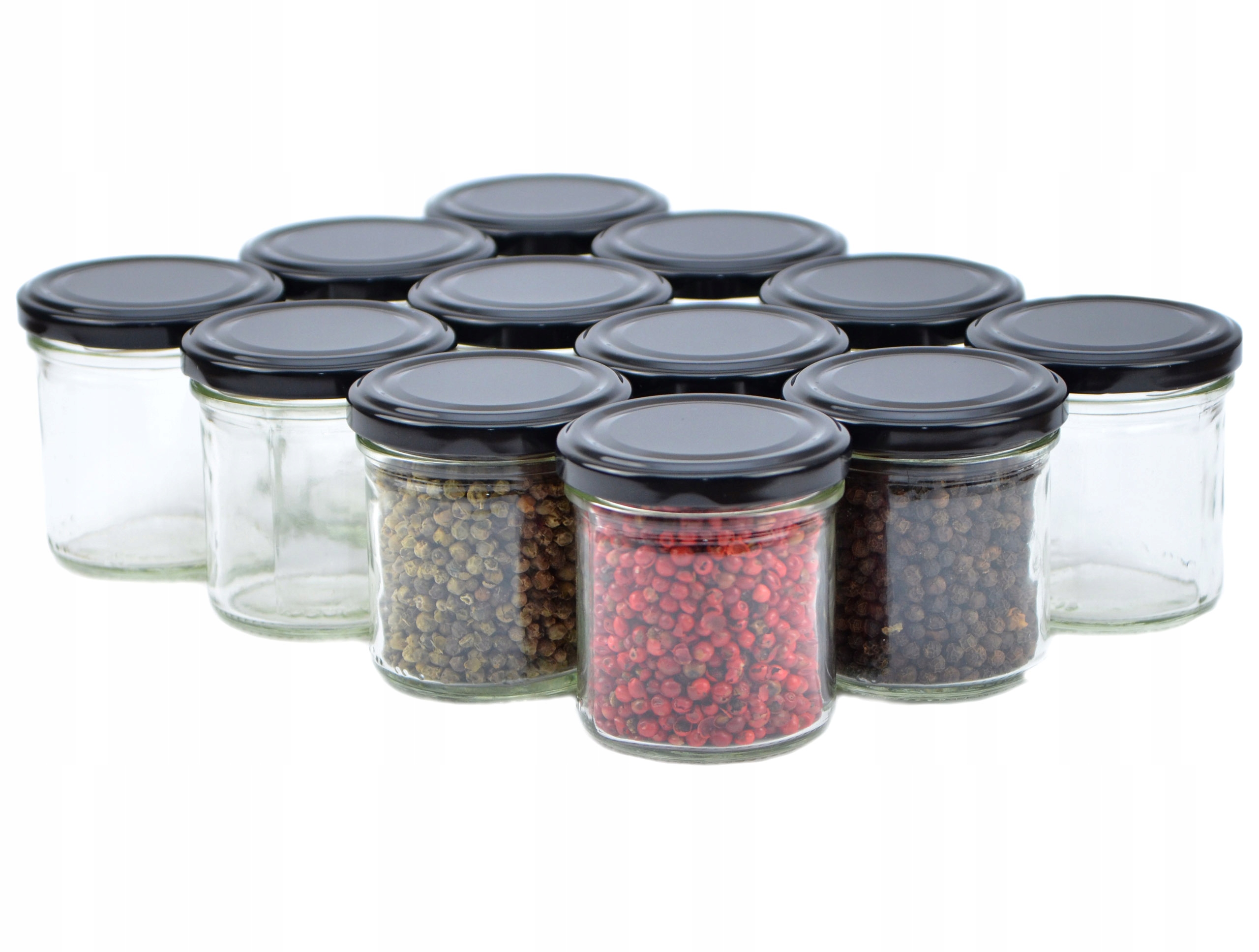 

Słoik szklany 165 ml czarna zakrętka 12 szt