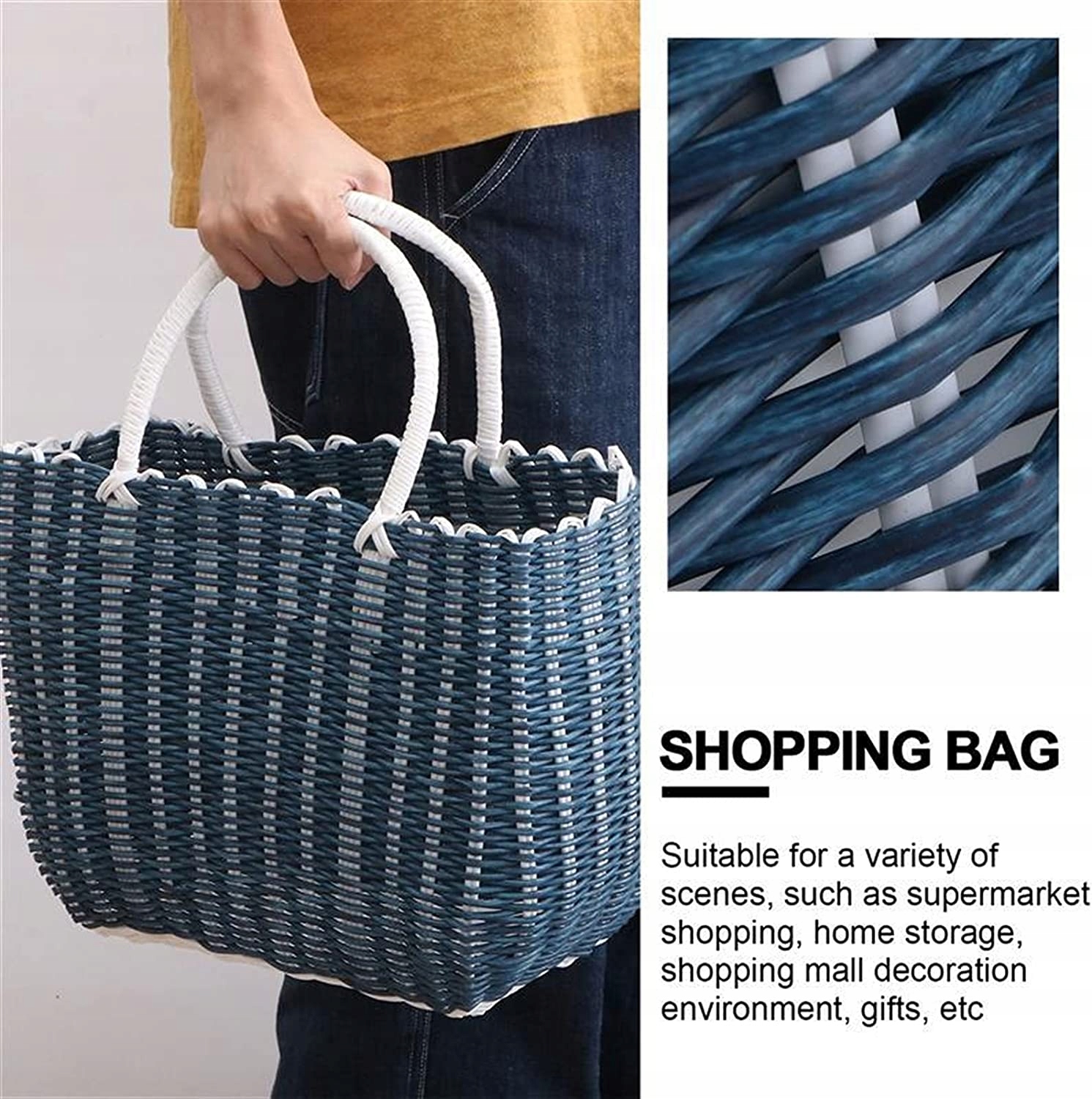 Plastikowy tkany koszyk na zakupy warzywa kosz do Rodzaj torba