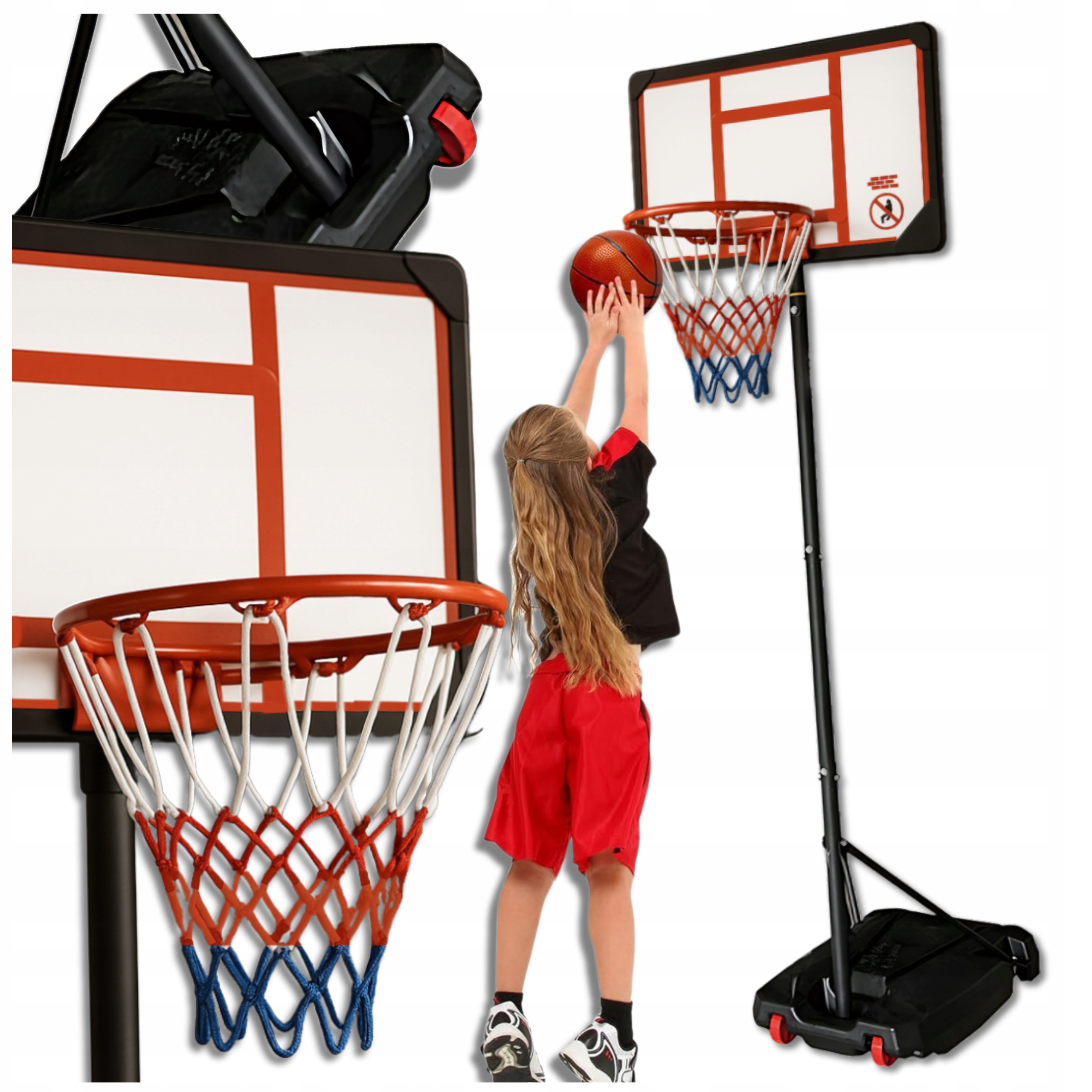 Zestaw Komplet do Kosza Koszykówki Kosz Stojak Regulowany 160-260cm