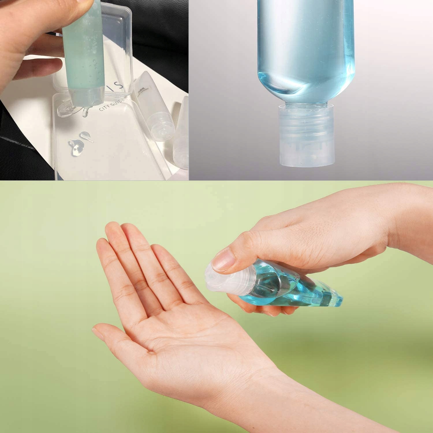 PLASTIKOWE BUTELKI PODRÓŻNE Z HACZYKAMI 50ML 6 SZT Marka inna marka