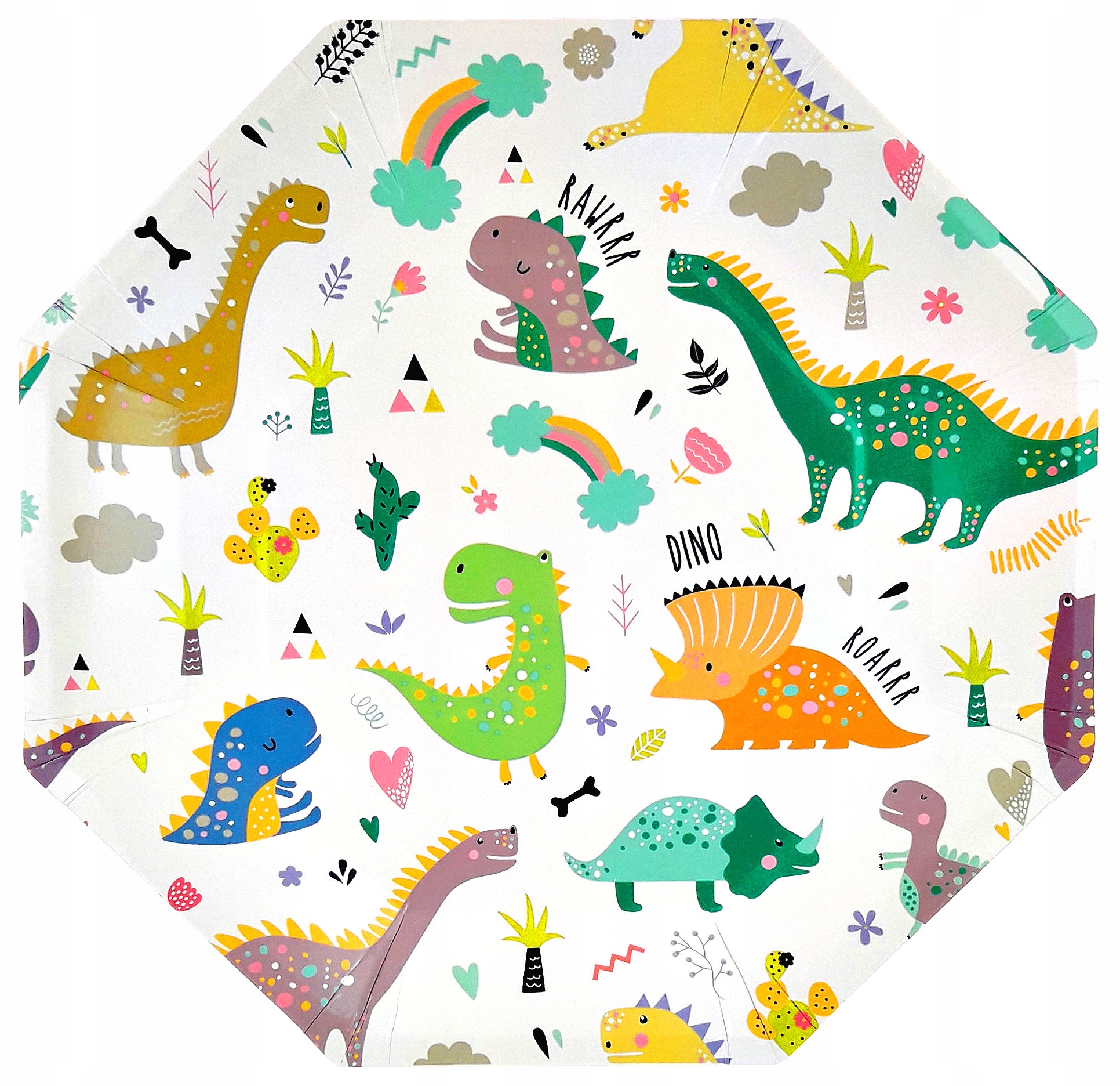 TALERZYKI PAPIEROWE DINOZAURY URODZINY-23CM