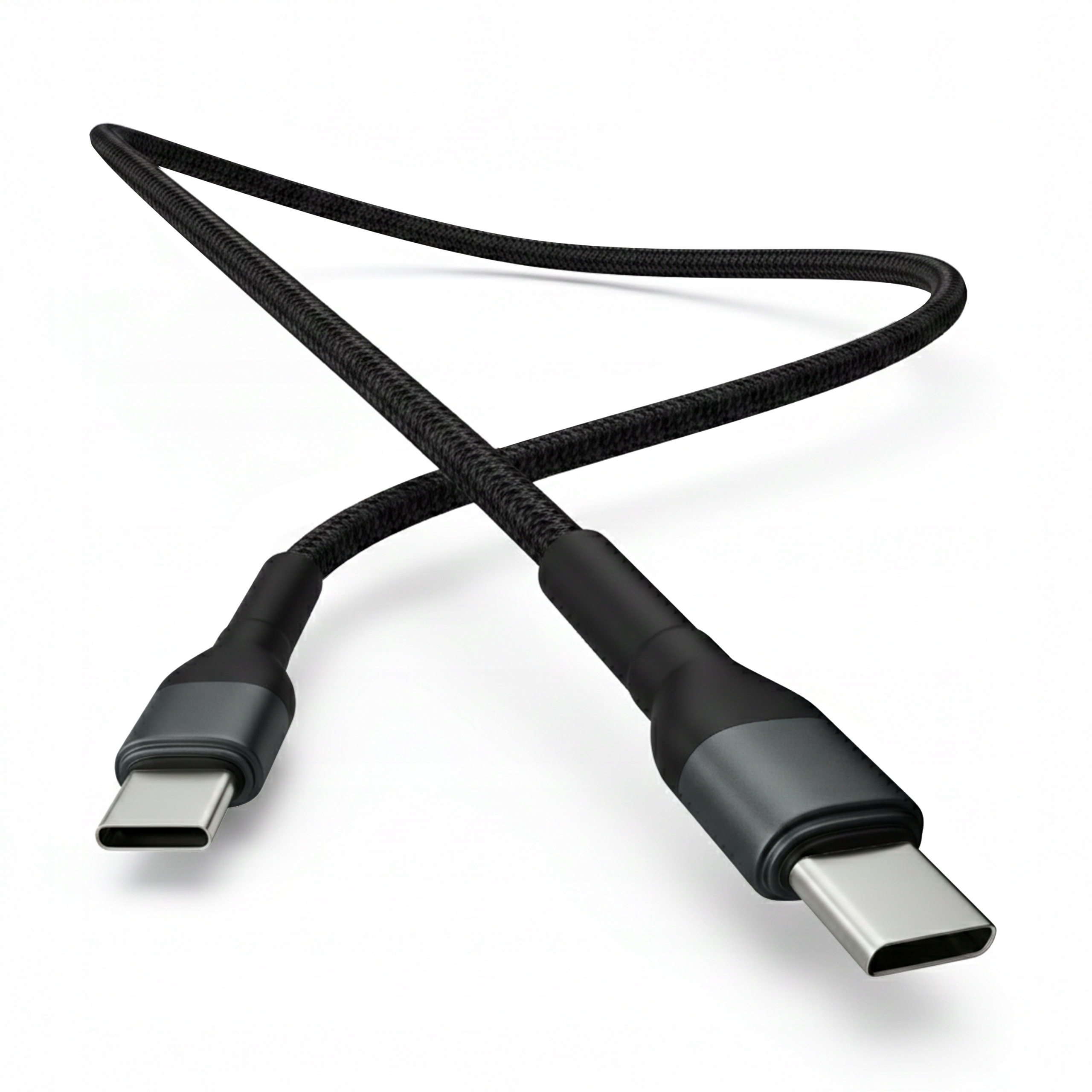 Kabel Usb-c Usb-c 100cm 60W Szybkie Ładowanie Oplot Czarny 3A 20V Przewód