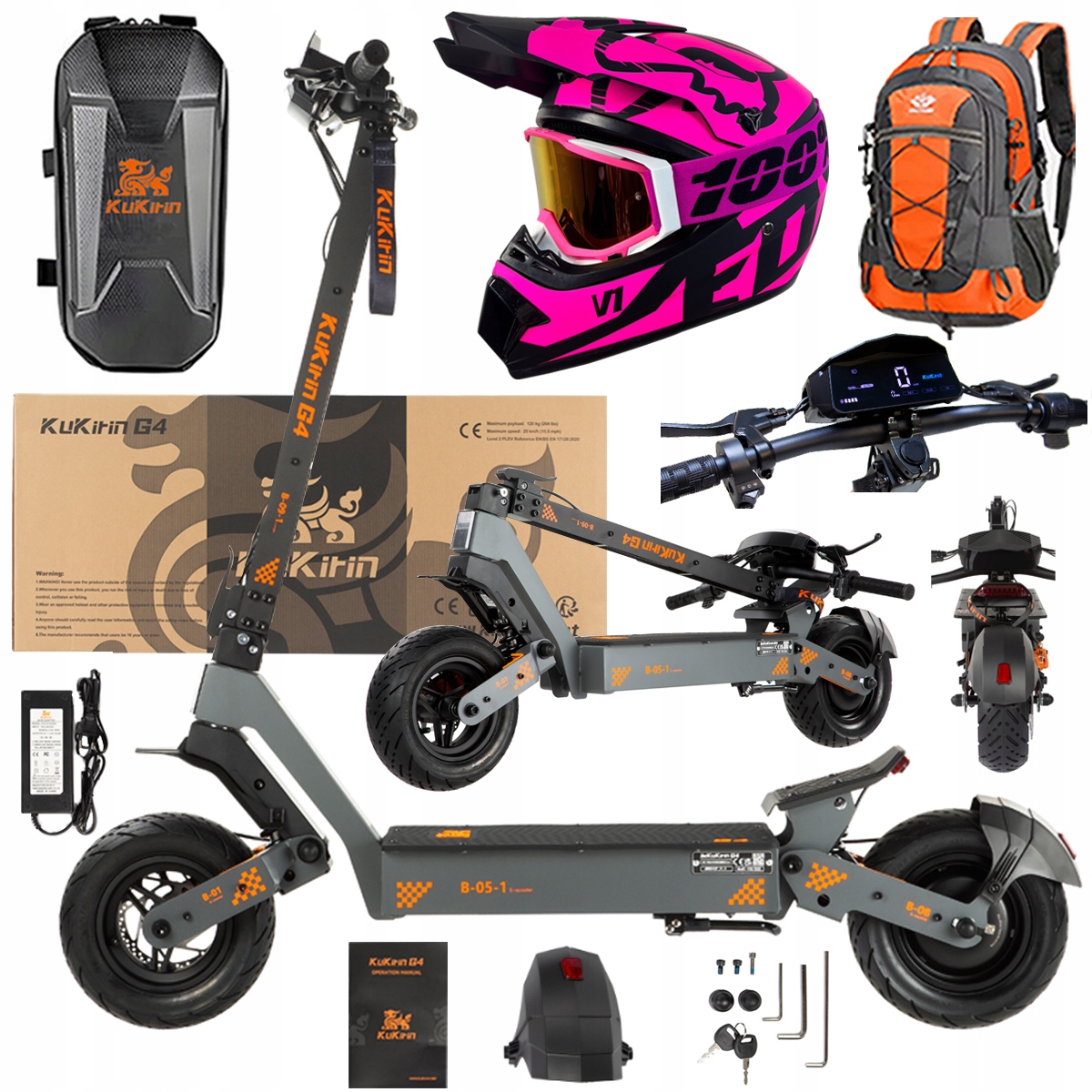 KuKirin G4 Skládací elektrická vozidla 2000W 70KM/H 60V 20Ah 75km Dárek