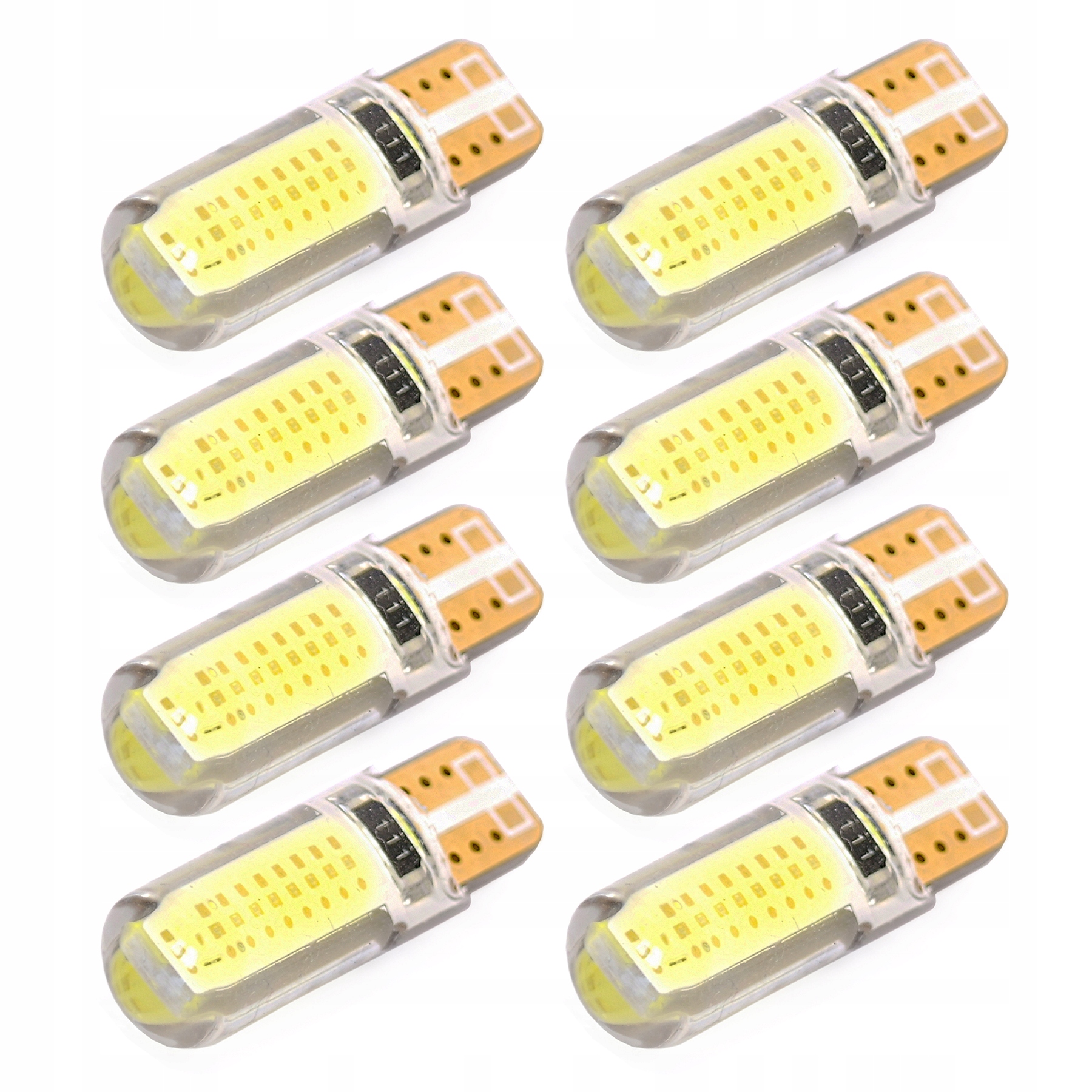 

8x Żarówka Cob 2 Led W5W T10 postojówki Silikon