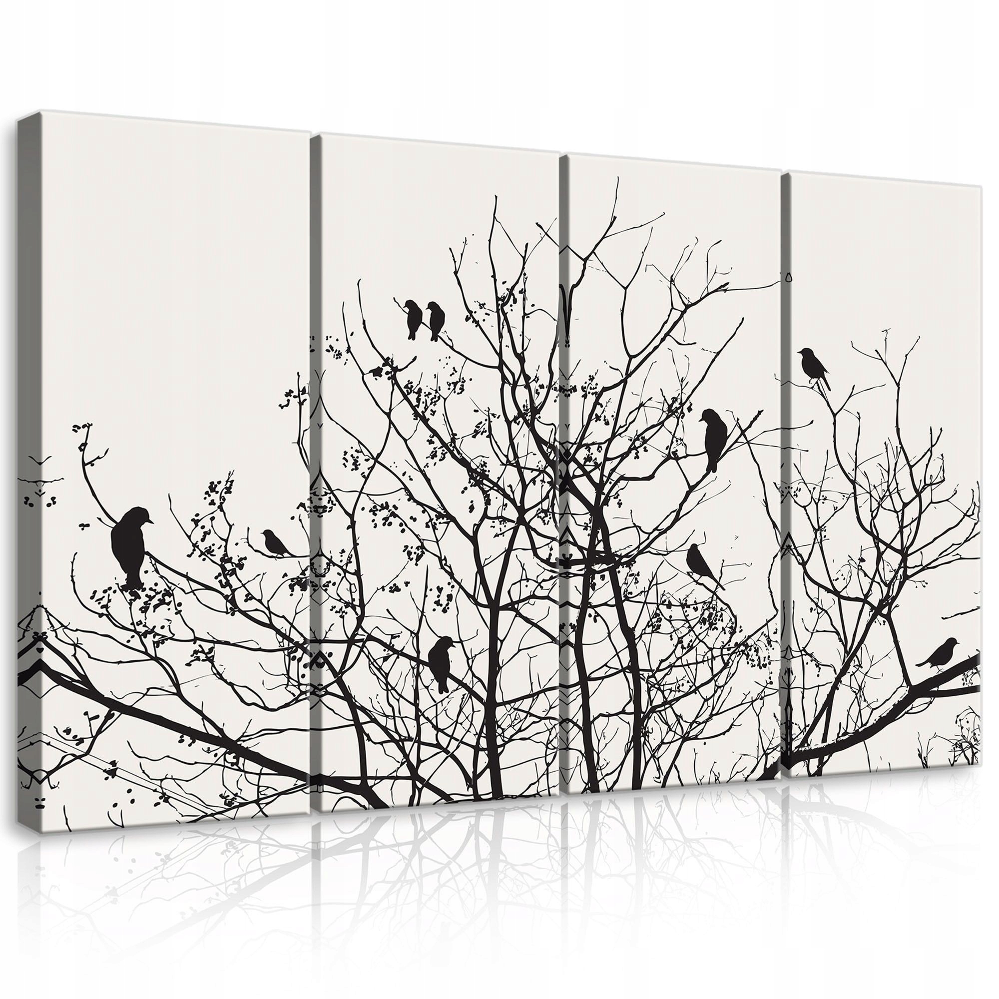 Obraz 120x80 Ptáci na větvích strom minimalismus příroda grafika