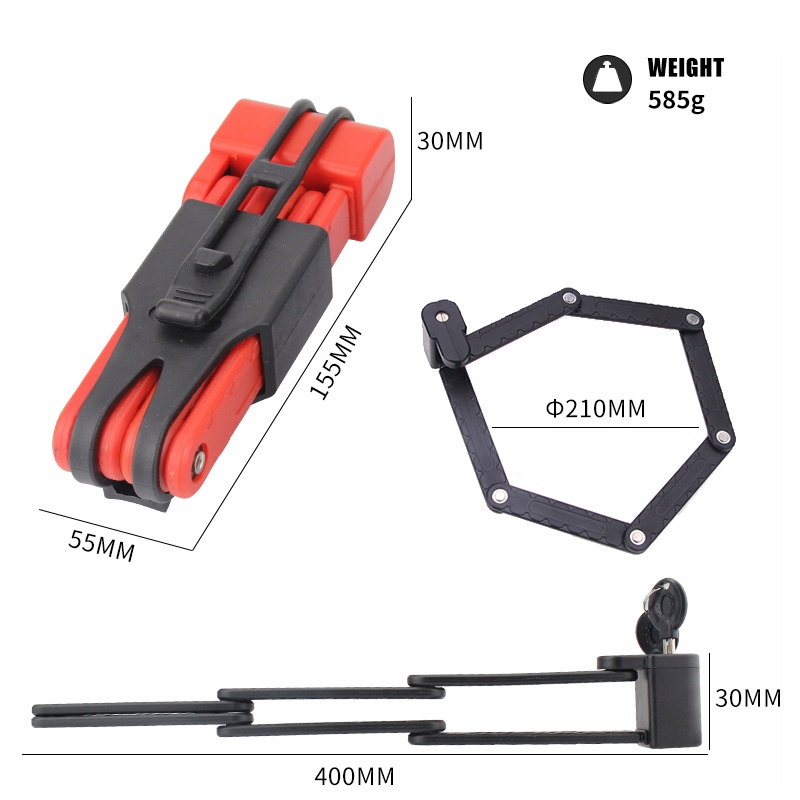 ZAPIĘCIE ROWEROWE SKŁADANE BLOKADA ROWEROWA MOCNA EAN (GTIN) 5908239798796