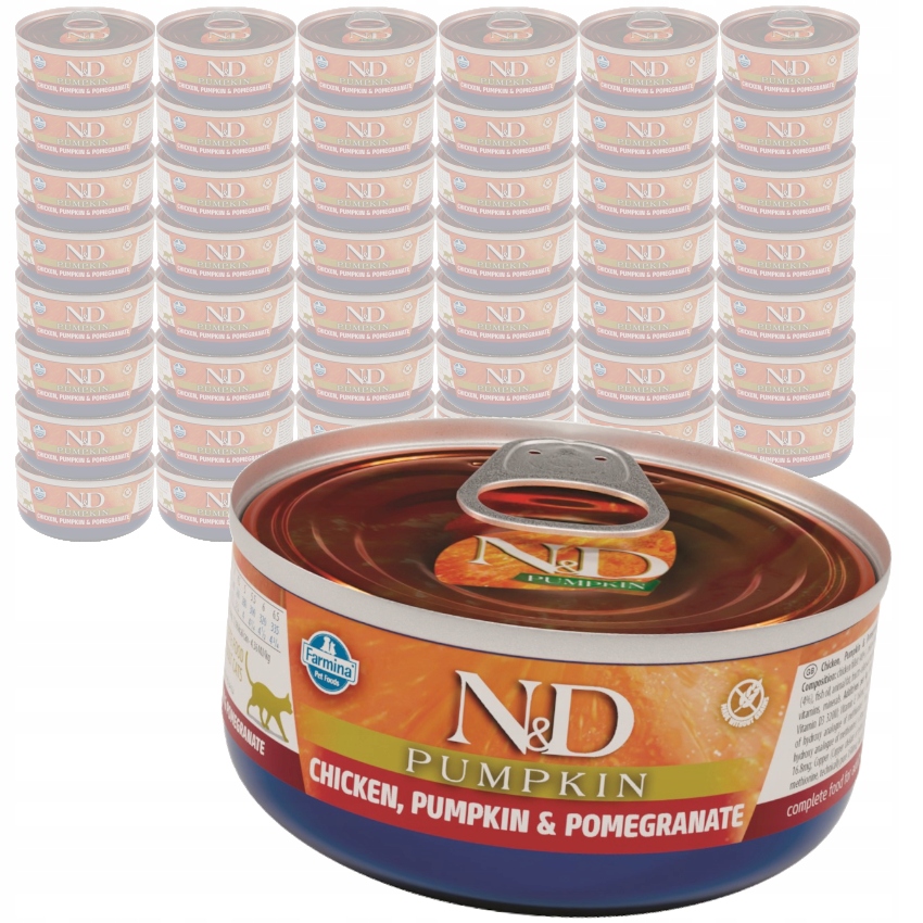 Levně Farmina N&d Pumpkin 48x70g Mokré Krmivo Pro Kočky Kuře s dýní a granátovým jablkem