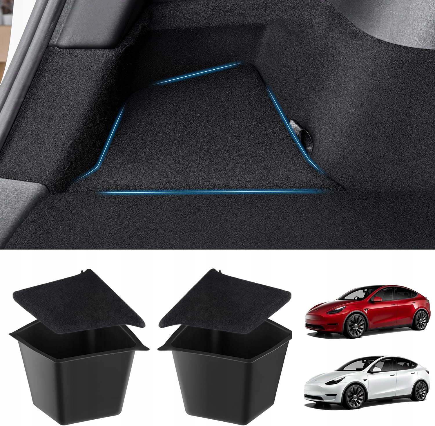 Pojemniki do przechowywania w bagażniku Tesla Model Y Juniper 2025 2026 Tpe