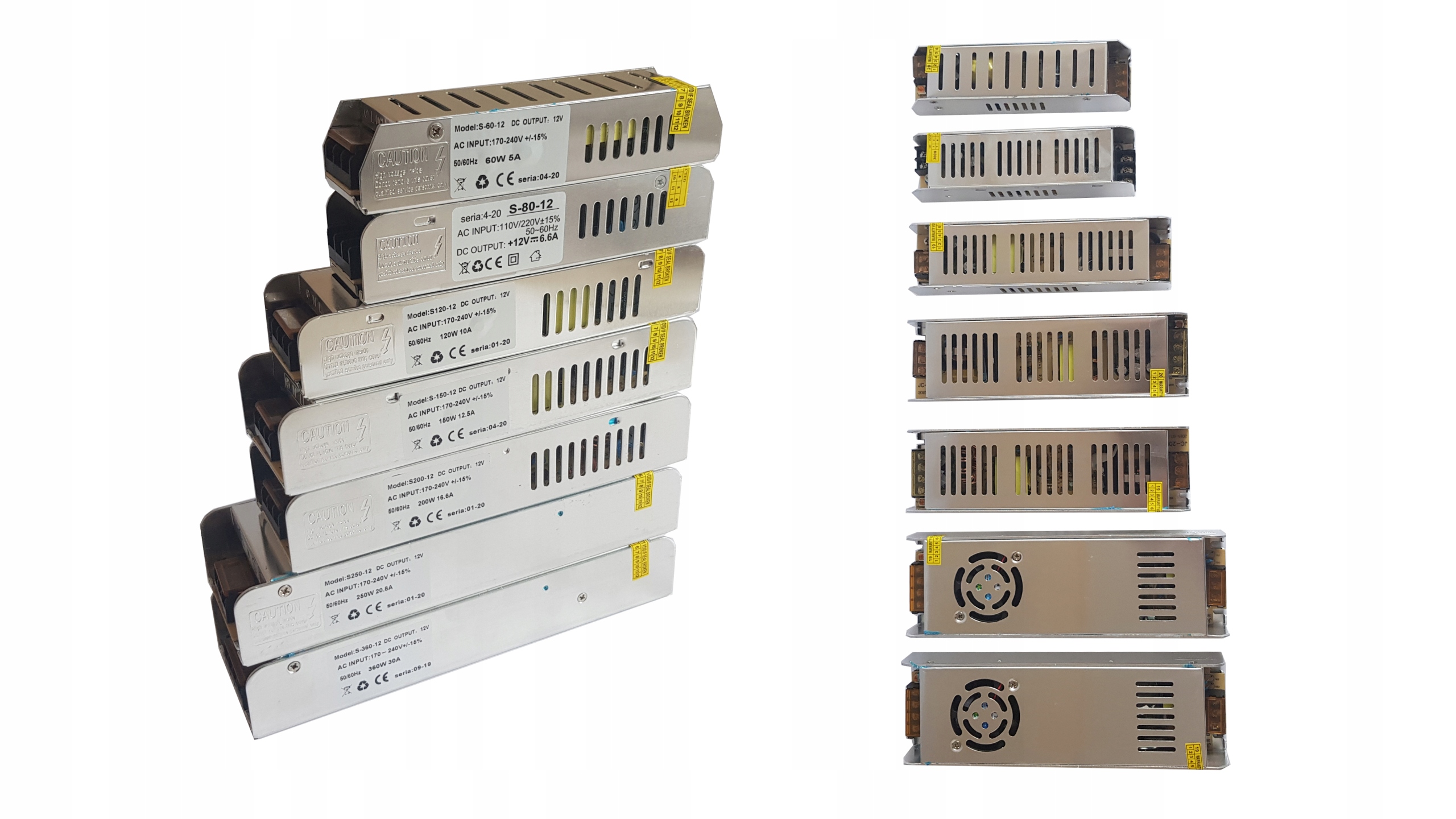 Zasilacz do taśm LED SLIM modułowy 250W 12V IP20 Marka Świetlik