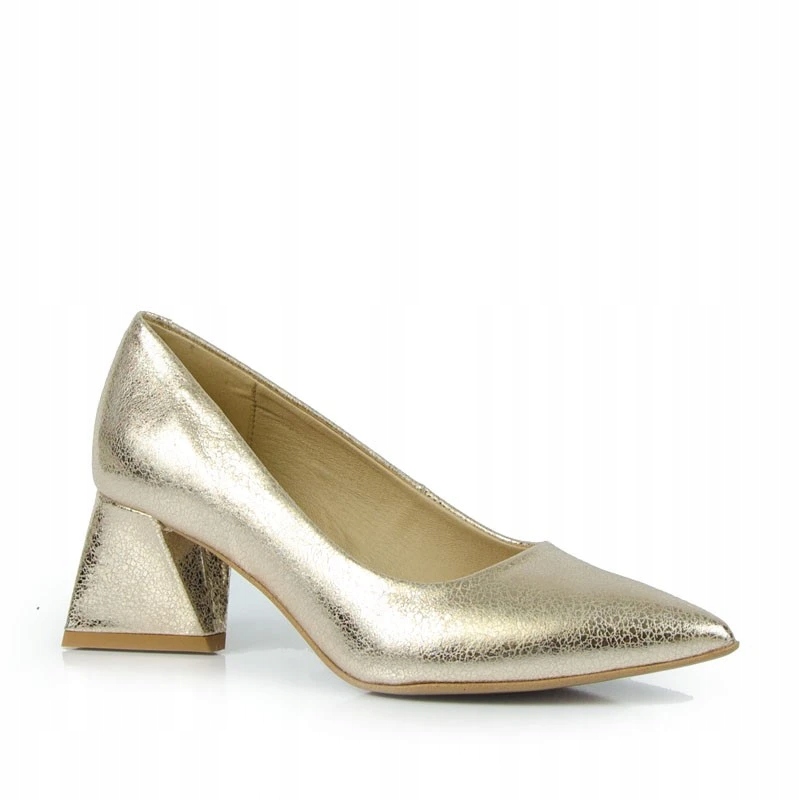 LaRoni 3277/2 Lodička Sloupek Kůže Lico Zlatá 40